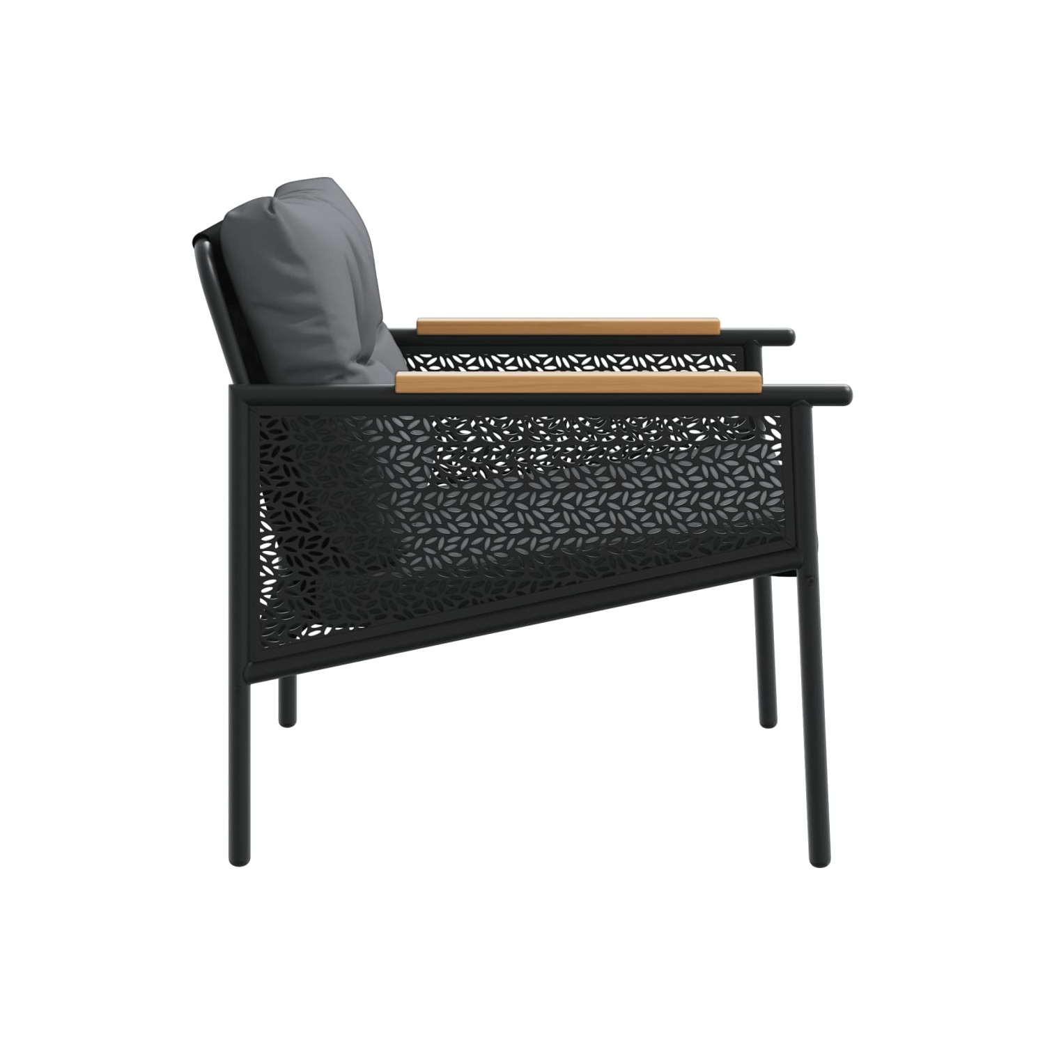 vidaXL 4 Piece Balcony Furniture Set with Cushions Black Steel