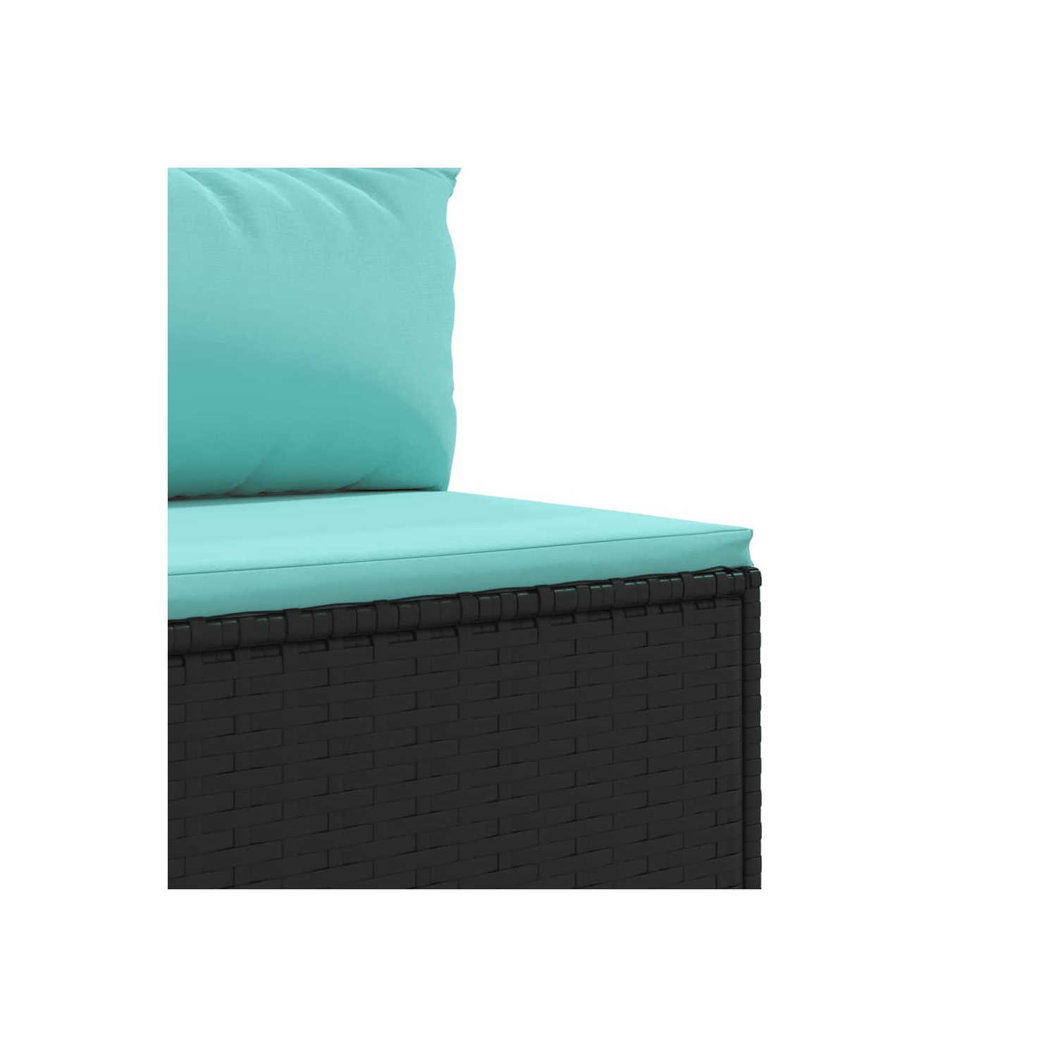 Ensemble de 10 pièces avec divan et coussins en rotin synthétique noir vidaXL