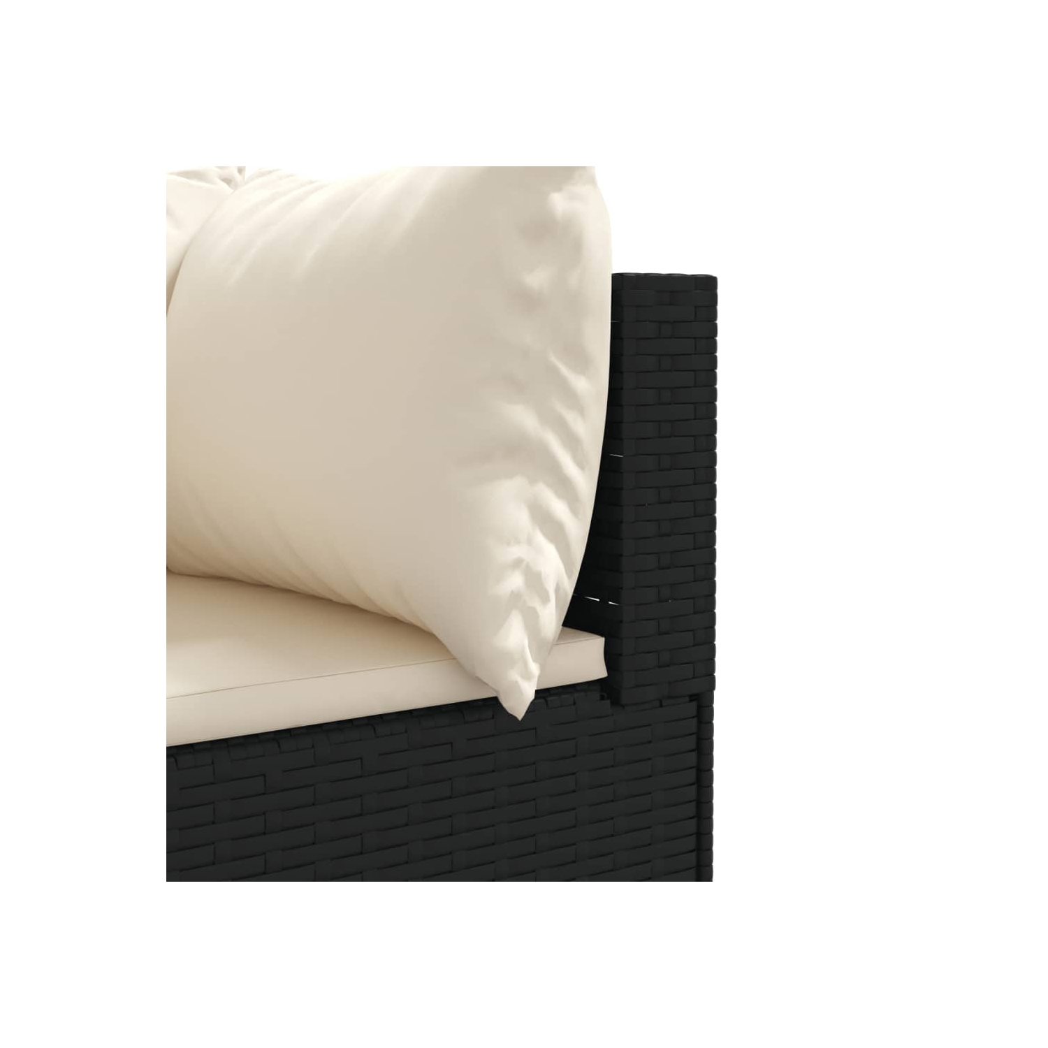 Ensemble de 10 pièces avec divan et coussins en rotin synthétique noir vidaXL