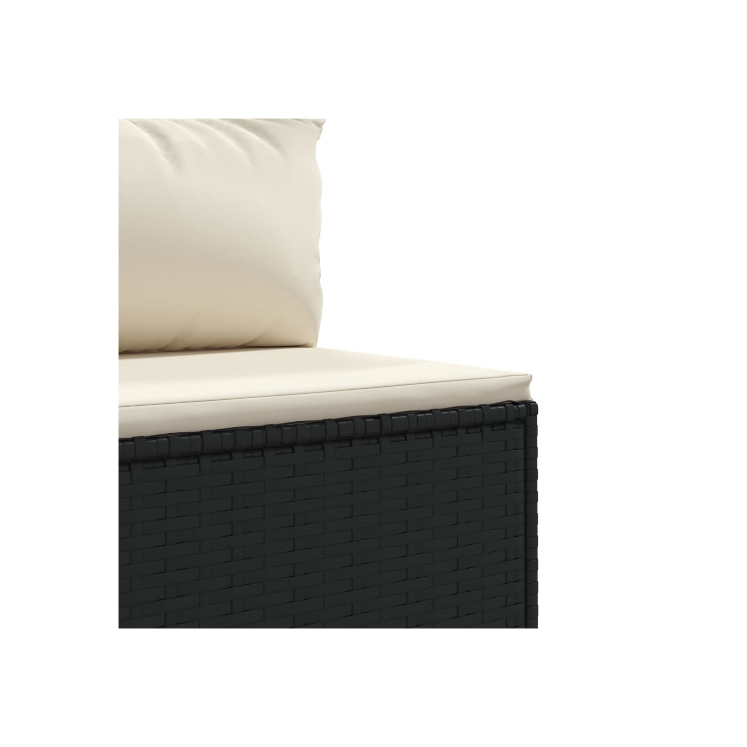 Ensemble de 10 pièces avec divan et coussins en rotin synthétique noir vidaXL