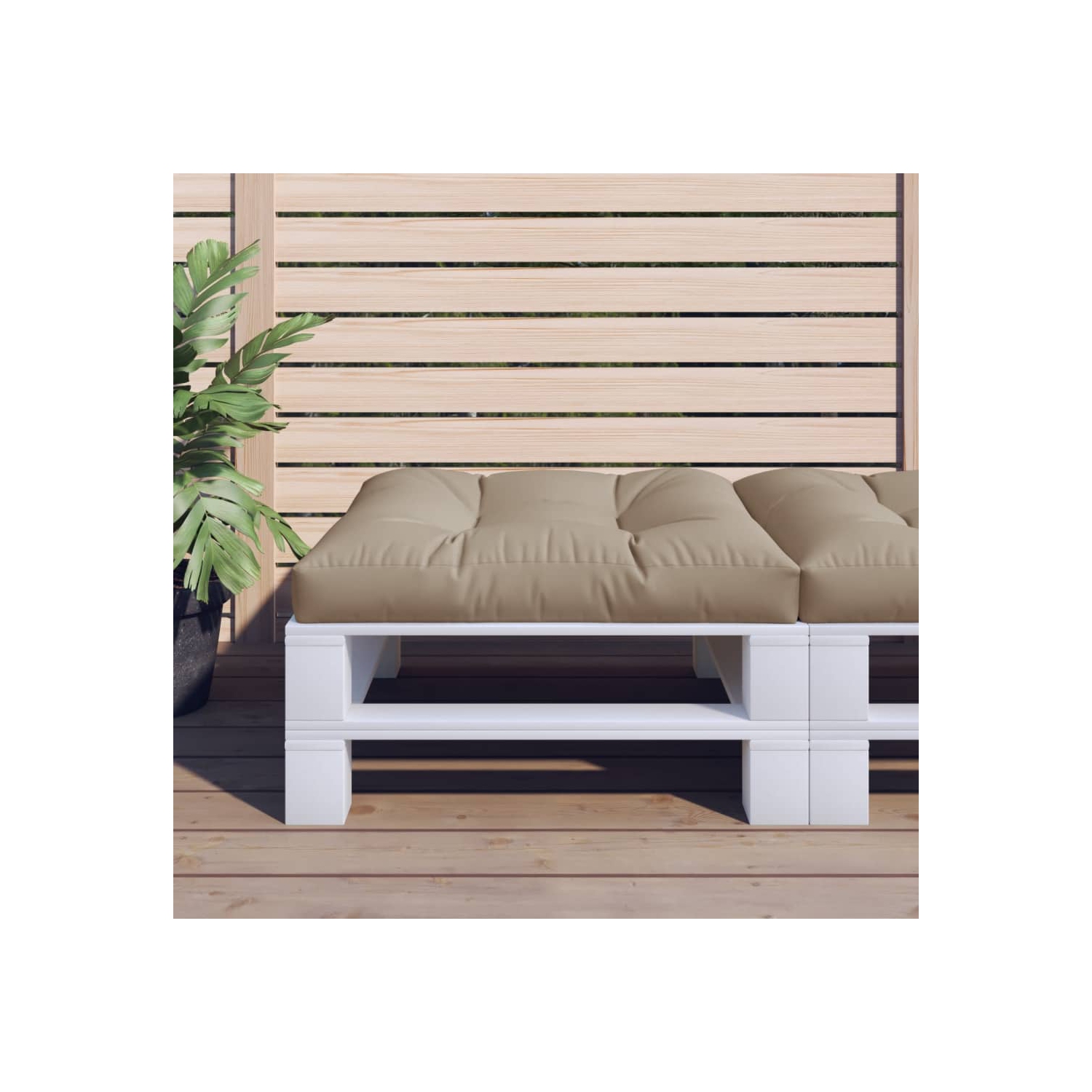 Coussin de palette vidaXL en tissu taupe 80 x 80 x 12&nbsp;cm