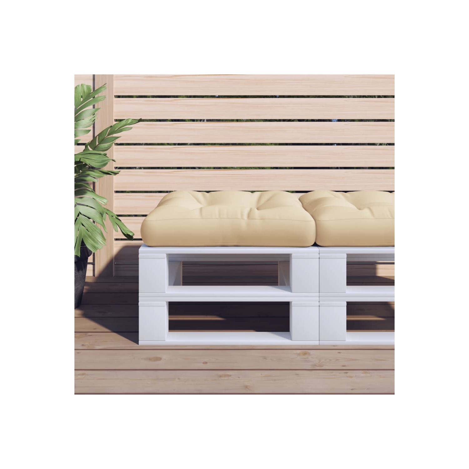 Coussin de palette vidaXL en tissu beige 50 x 50 x 12&nbsp;cm