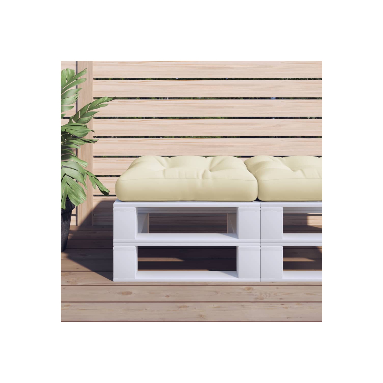 Coussin de palette vidaXL, tissu crème 60 x 60 x 12&nbsp;cm