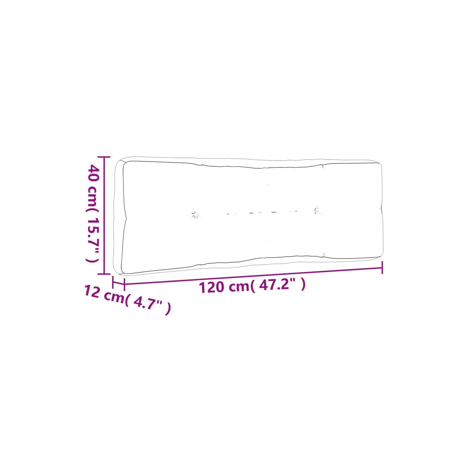 Coussin de palette vidaXL, vert, 120 x 40 x 40 x 12 cm