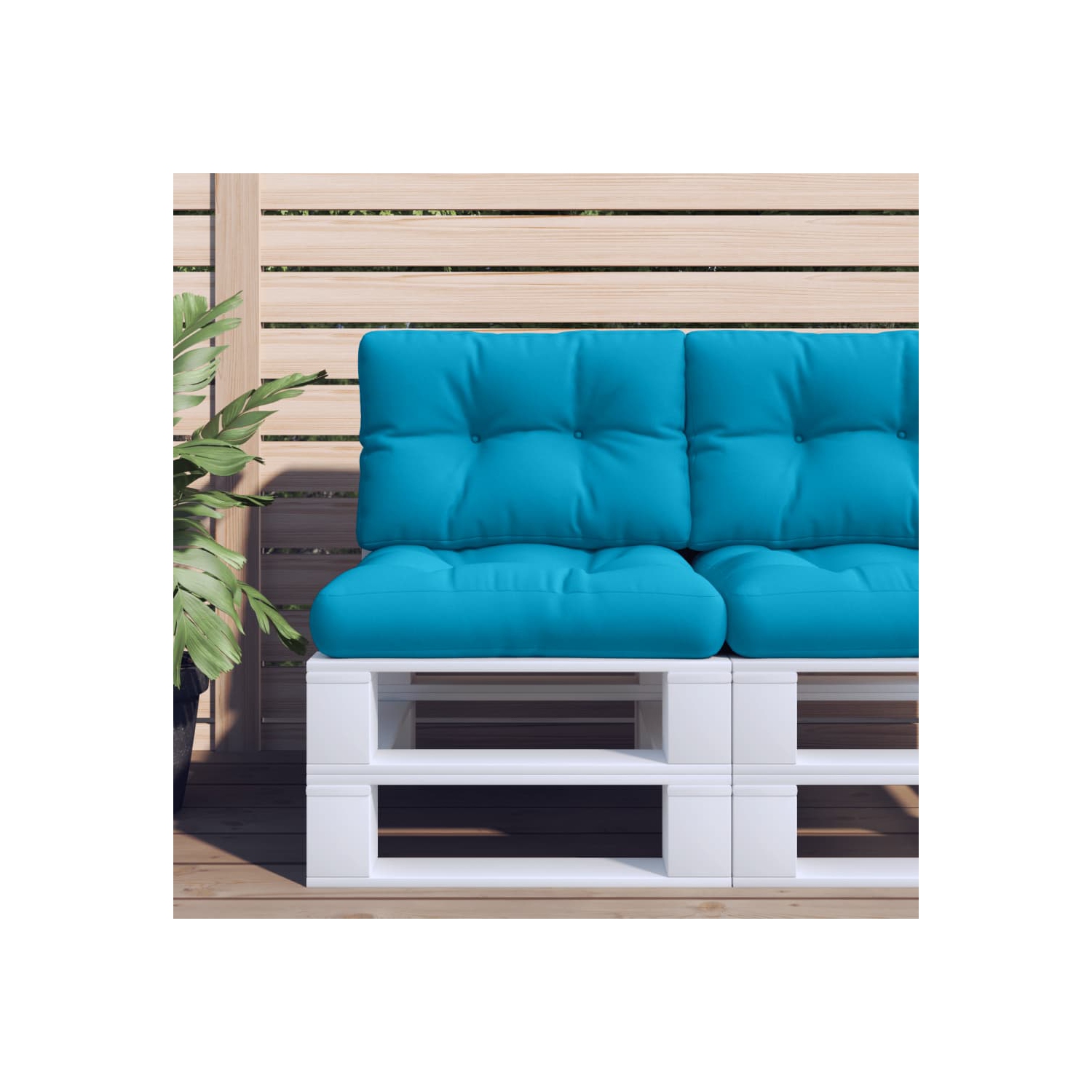 Coussin de palette vidaXL bleu clair 50 x 40 x 40 x 12&nbsp;cm tissu