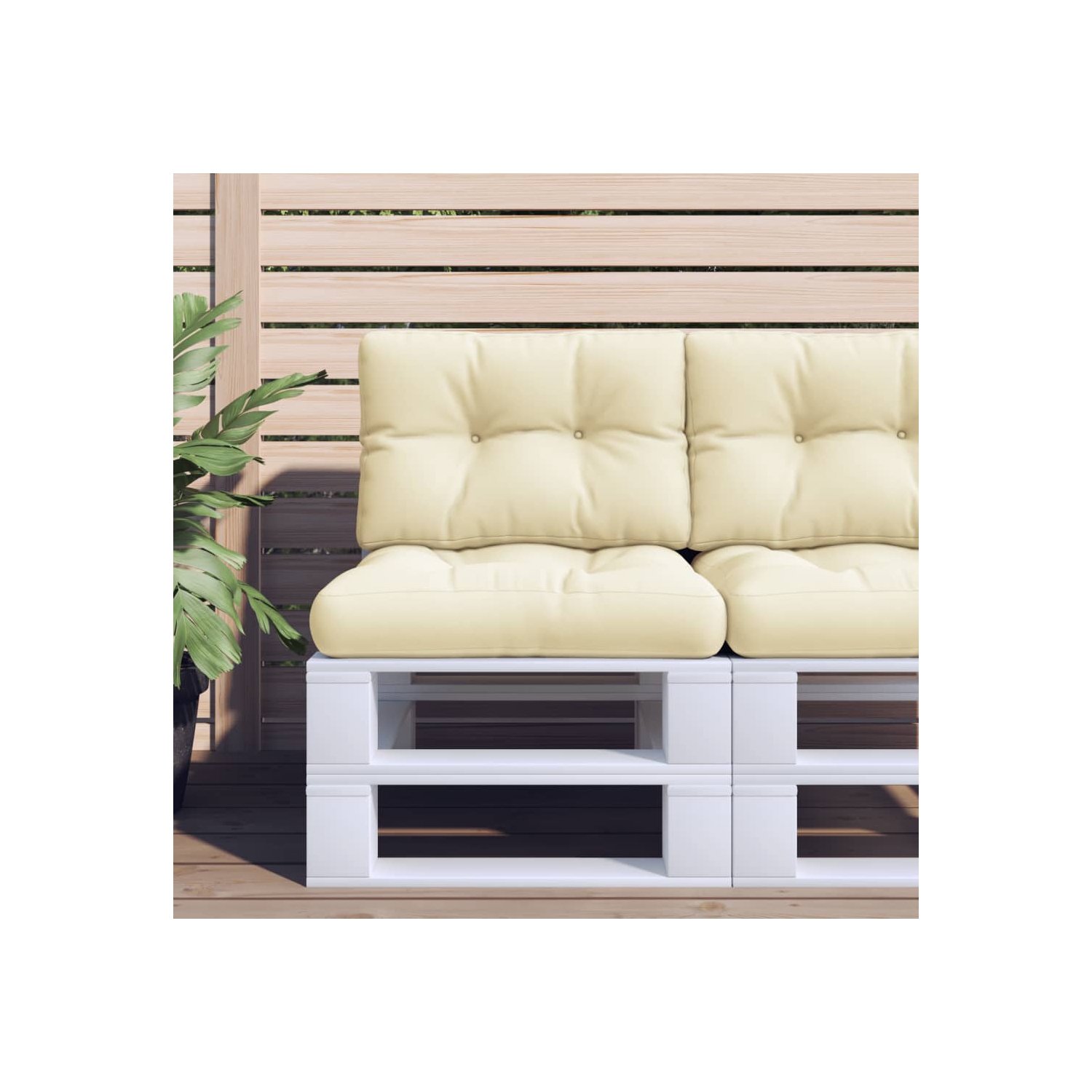 VidaXL coussins de palette 2 pièces en tissu crème