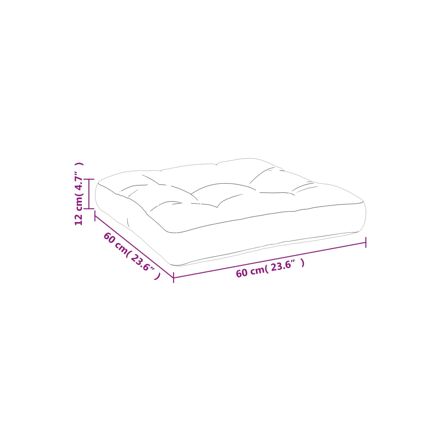 VidaXL coussins de palette 2 pièces en tissu crème