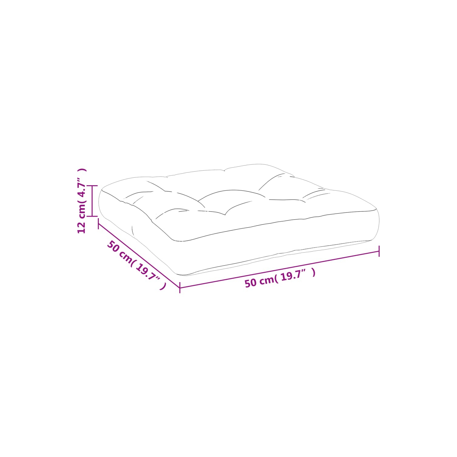 VidaXL coussins de palette 2 pièces en tissu crème