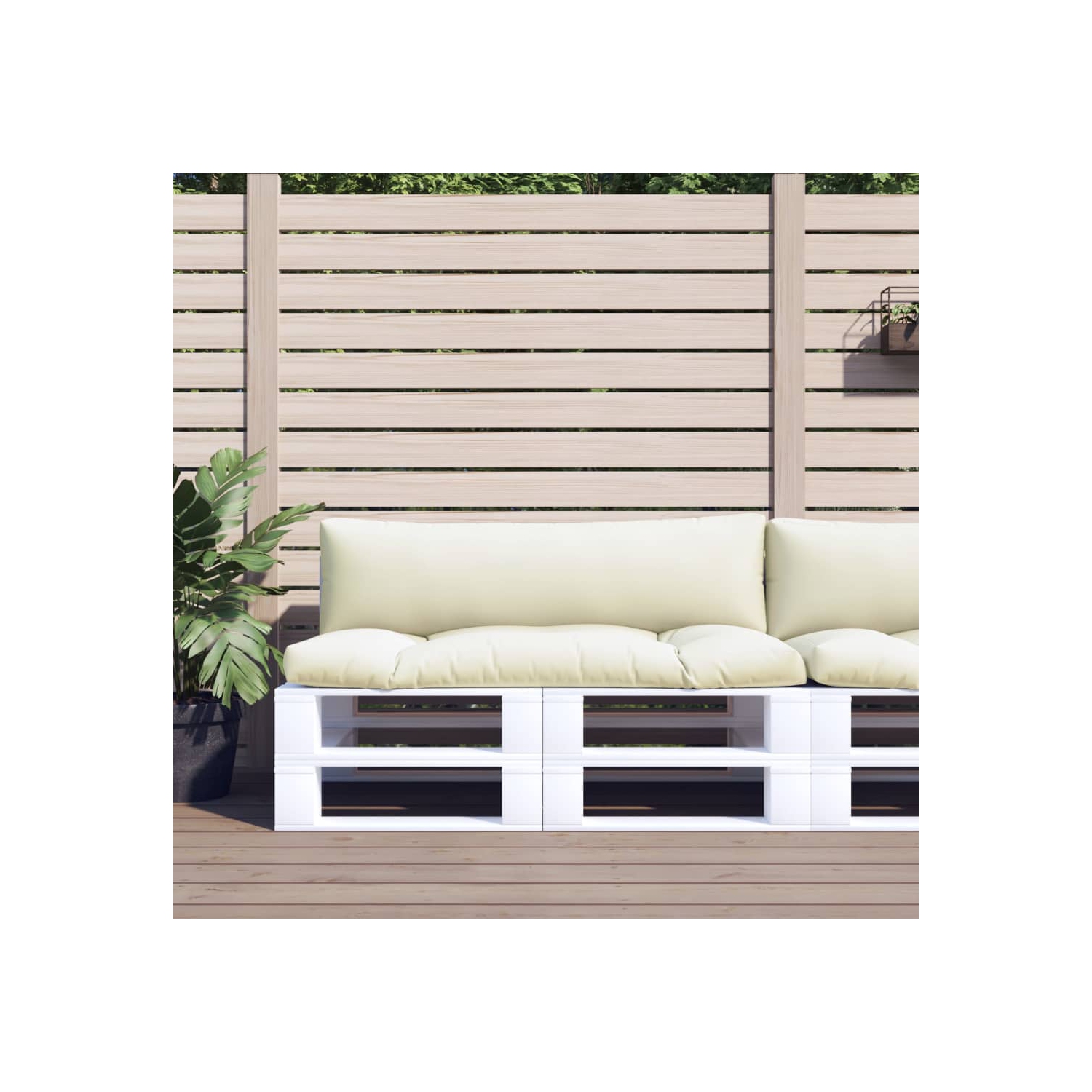 VidaXL coussins de palette 2 pièces en tissu crème