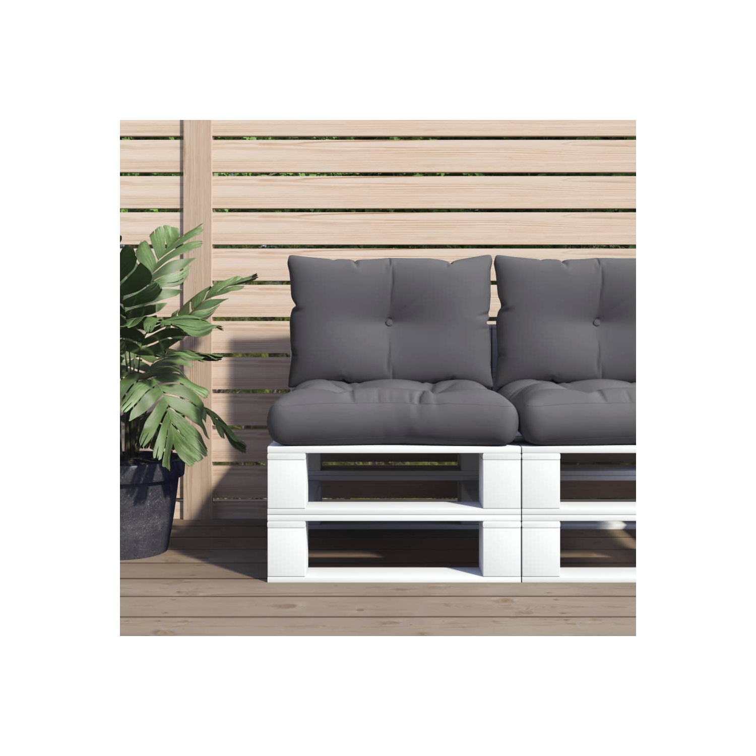 VidaXL coussins de palette 2 pièces en tissu anthracite