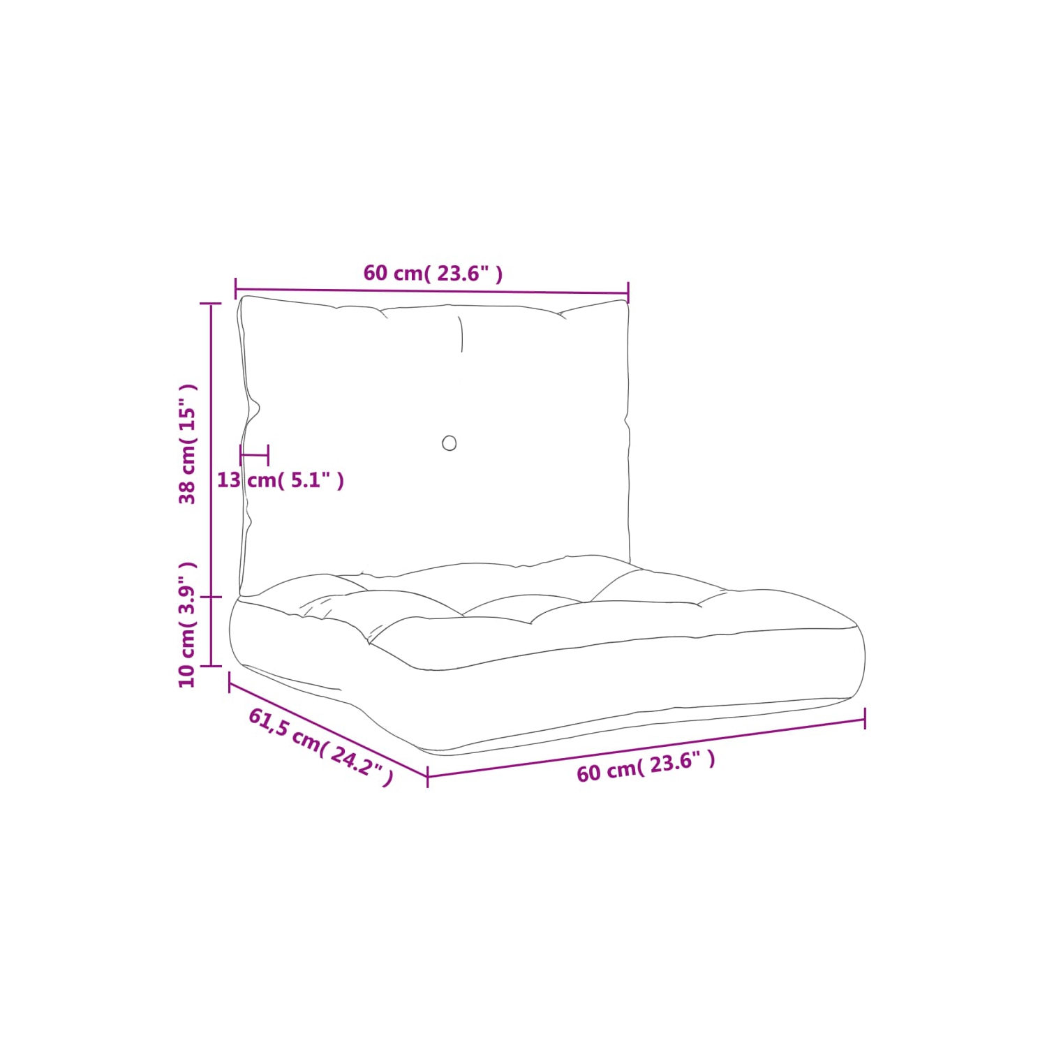 VidaXL coussins de palette 2 pièces en tissu anthracite