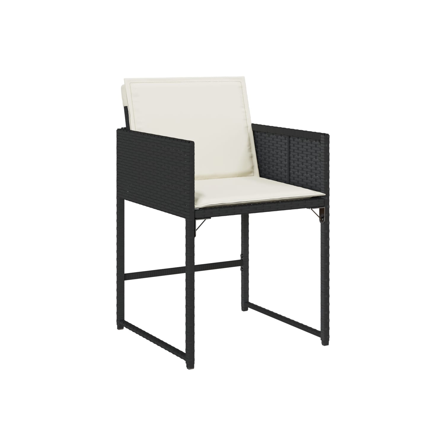 vidaXL 5 Piece Garden Dining Set with Cushions Black Poly Rattan