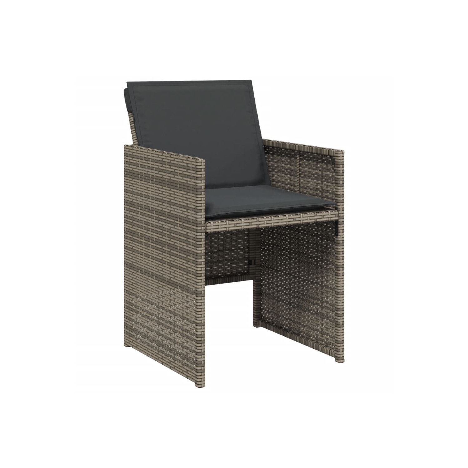 Ensemble de salle à manger de jardin de 9 pièces avec coussins en poly rotin gris