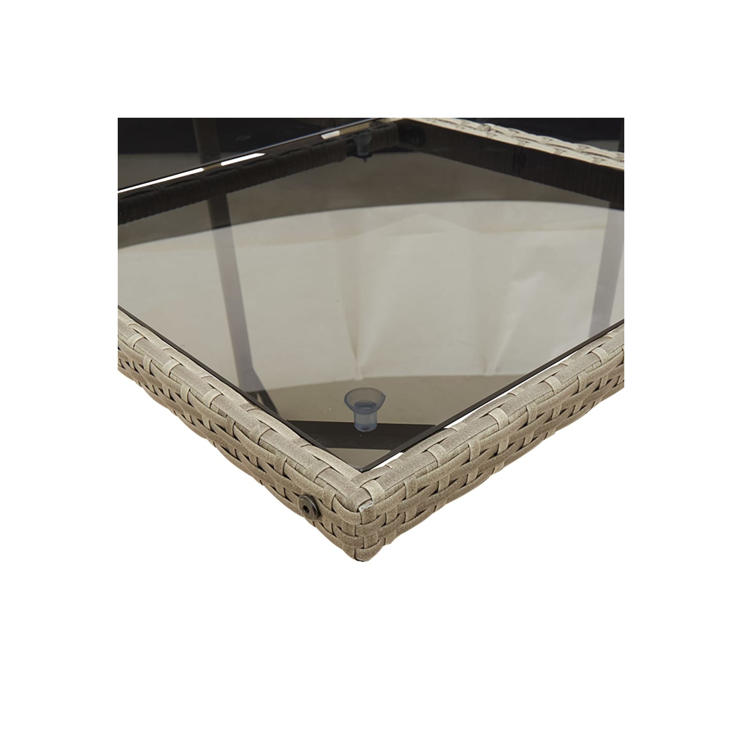 Ensemble de salle à manger de jardin de 9 pièces avec coussins en poly rotin gris