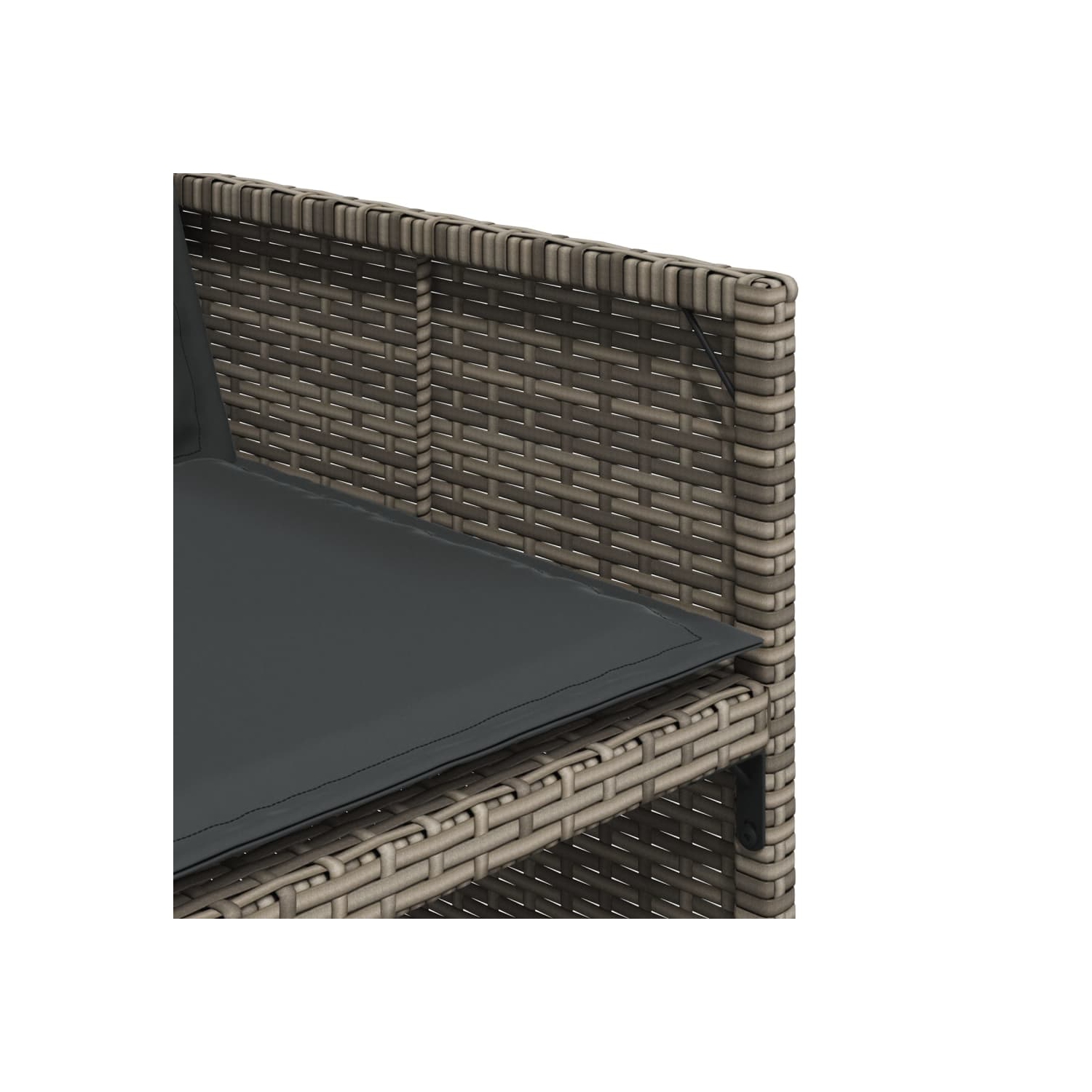 Ensemble de salle à manger de jardin de 9 pièces avec coussins en poly rotin gris