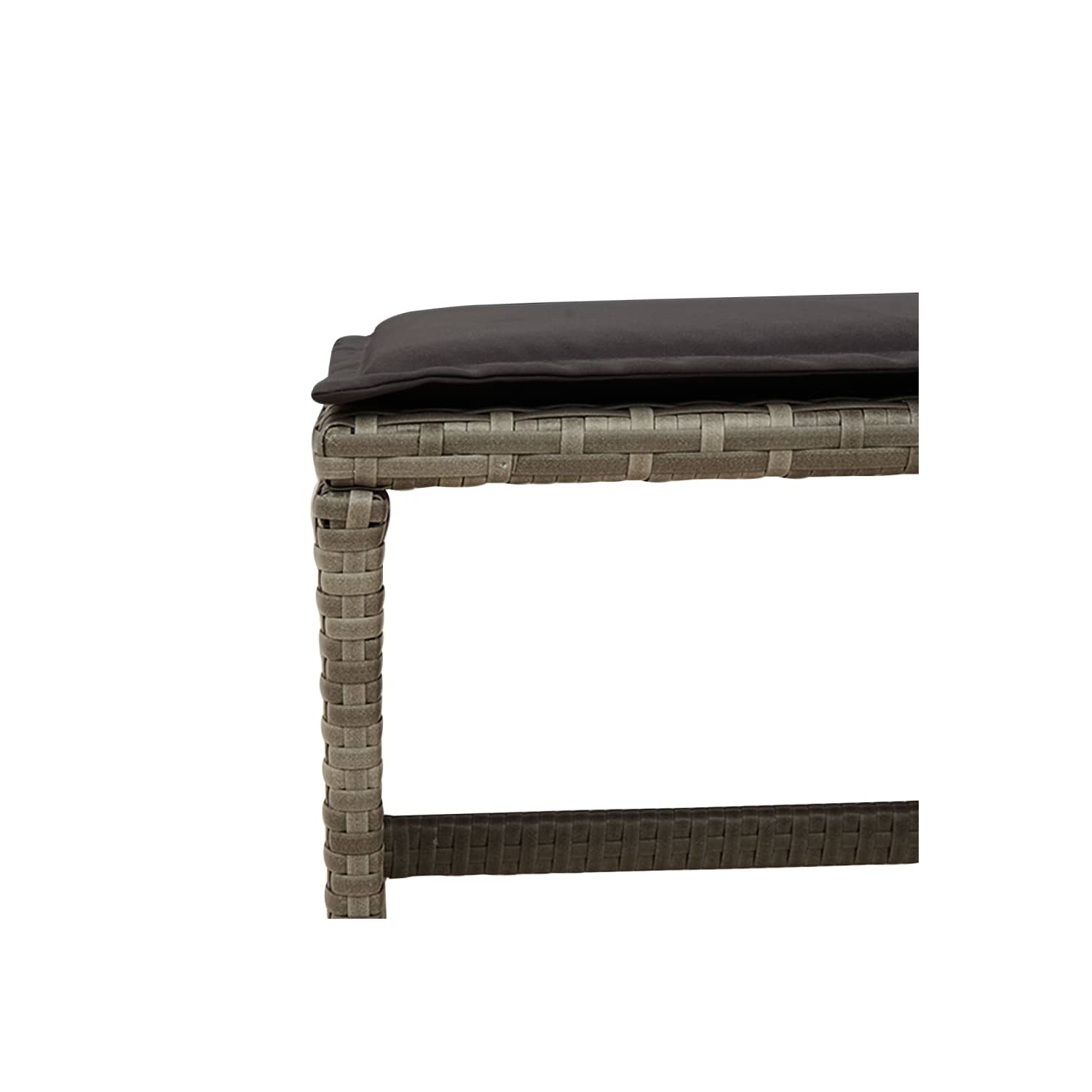 Ensemble de salle à manger de jardin de 9 pièces avec coussins en poly rotin gris