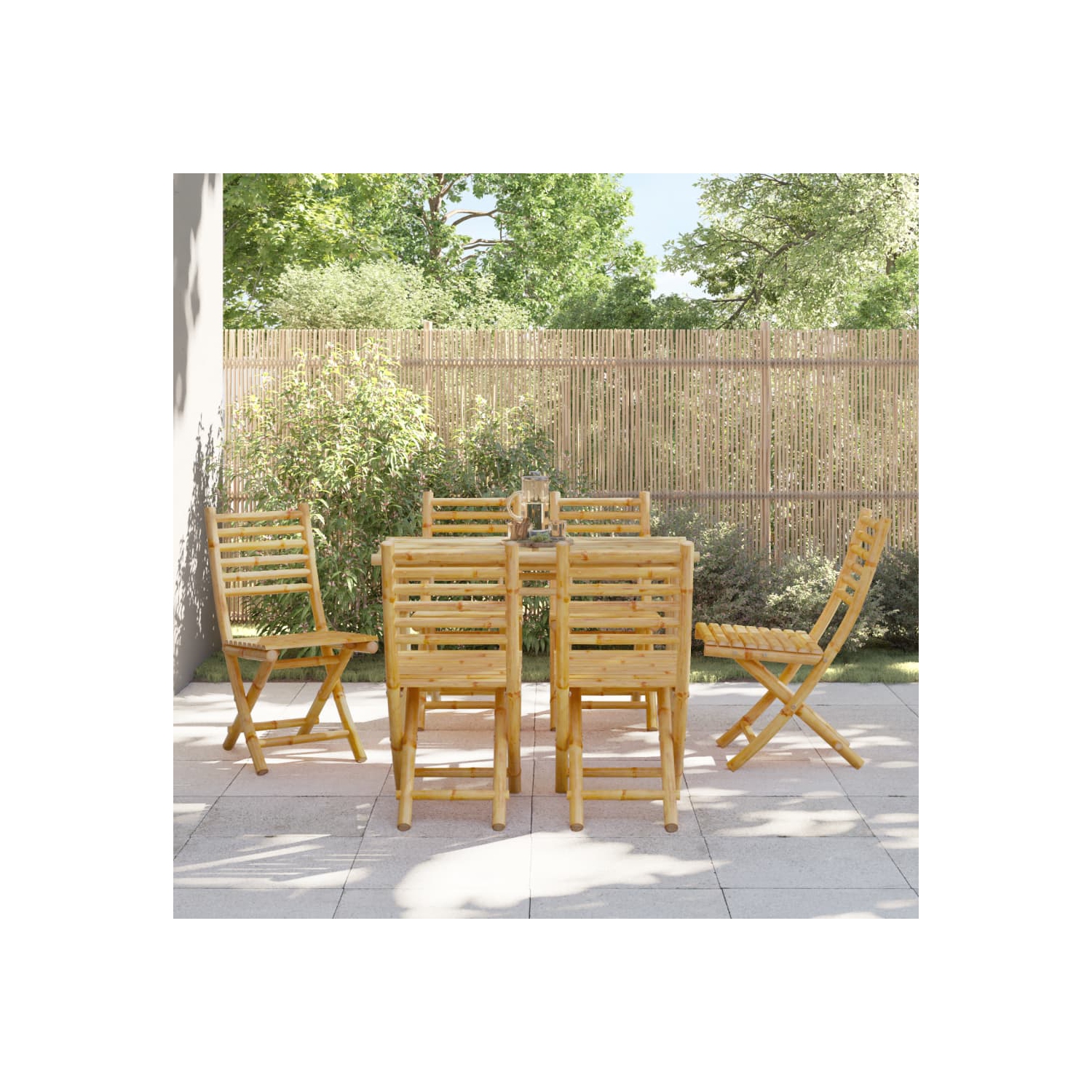 Chaises de jardin pliantes vidaXL 6 pièces 43x54x88 cm bambou