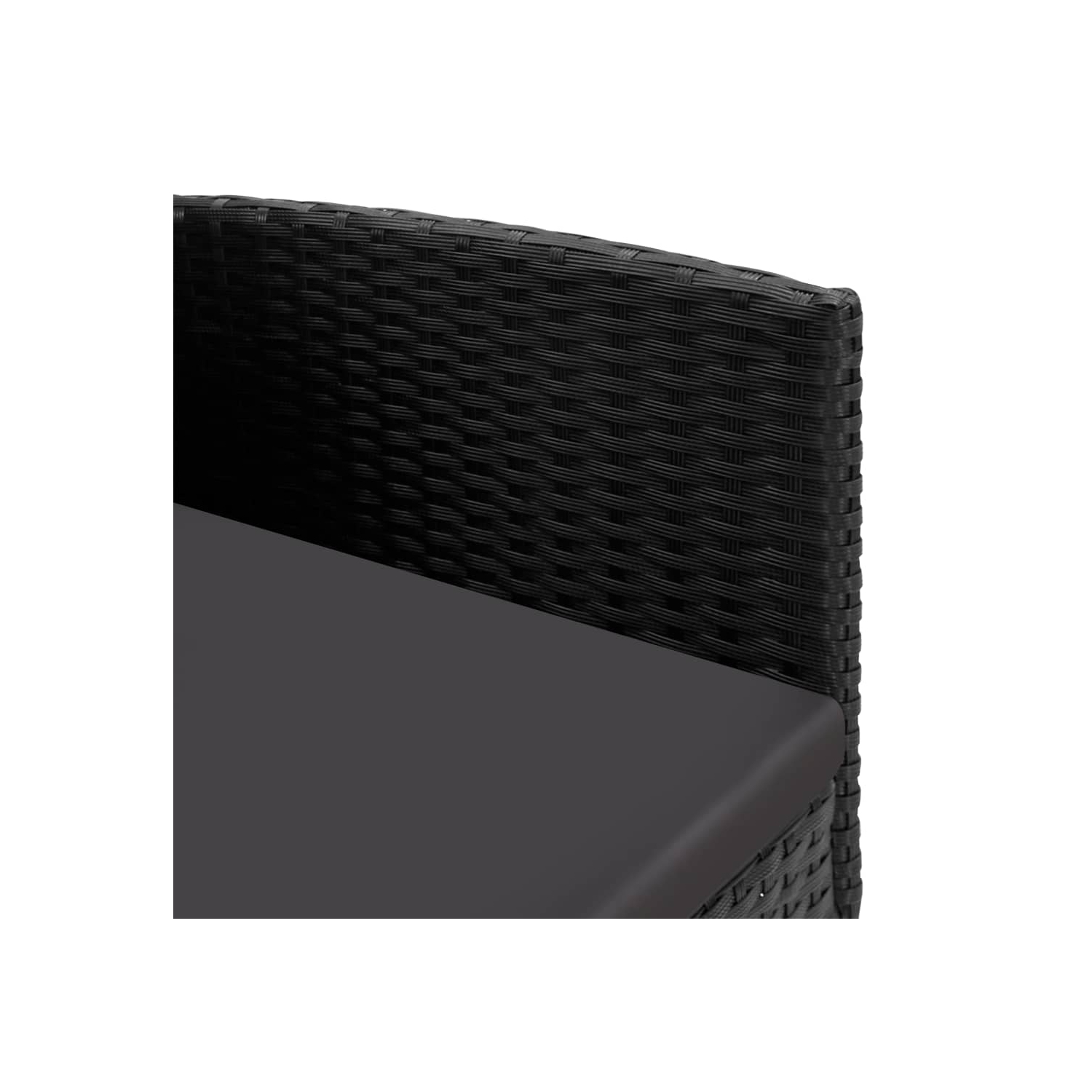 vidaXL Garden Chairs with Black Cushions 4 pcs Black Poly Rattan