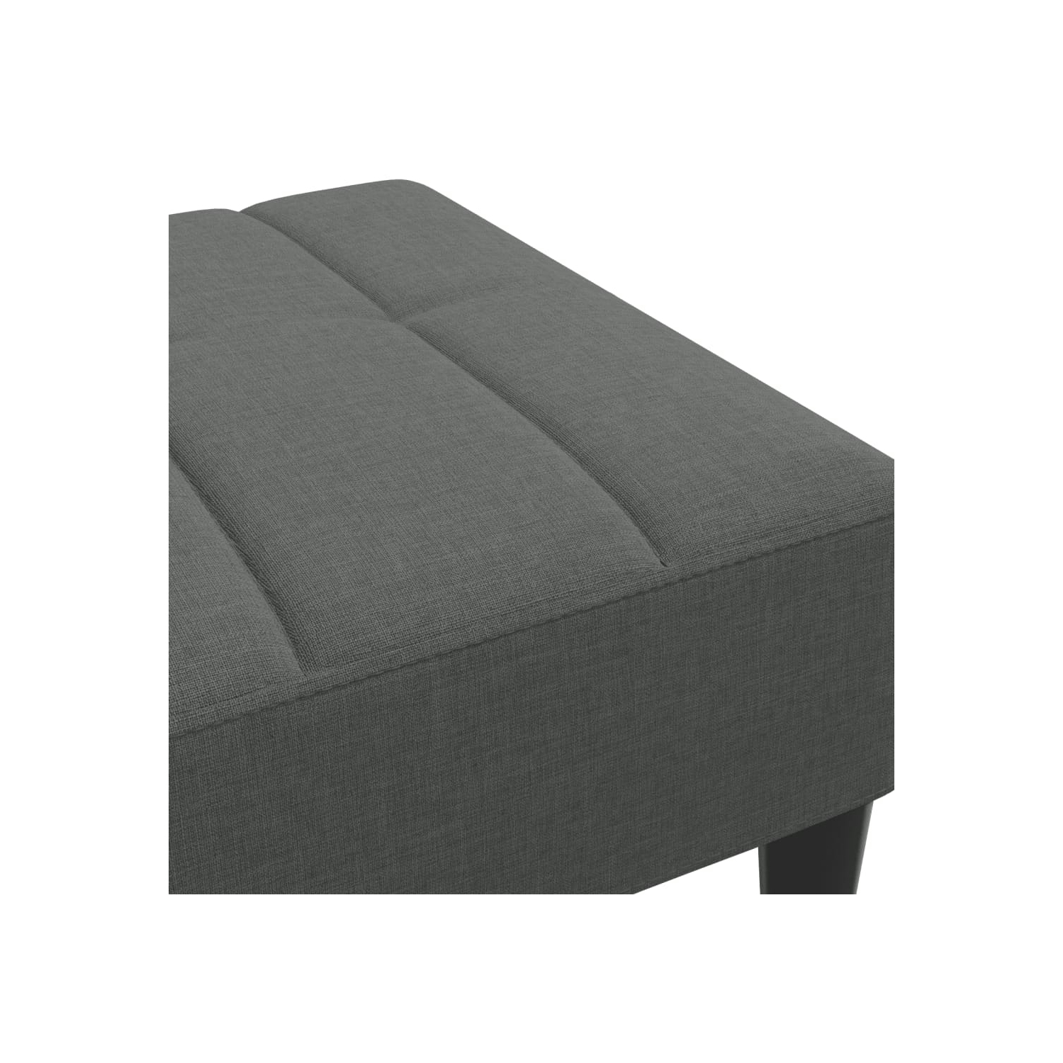 Tabouret pieds vidaXL, tissu 31&nbsp;cm, gris foncé, 77 x 55 po