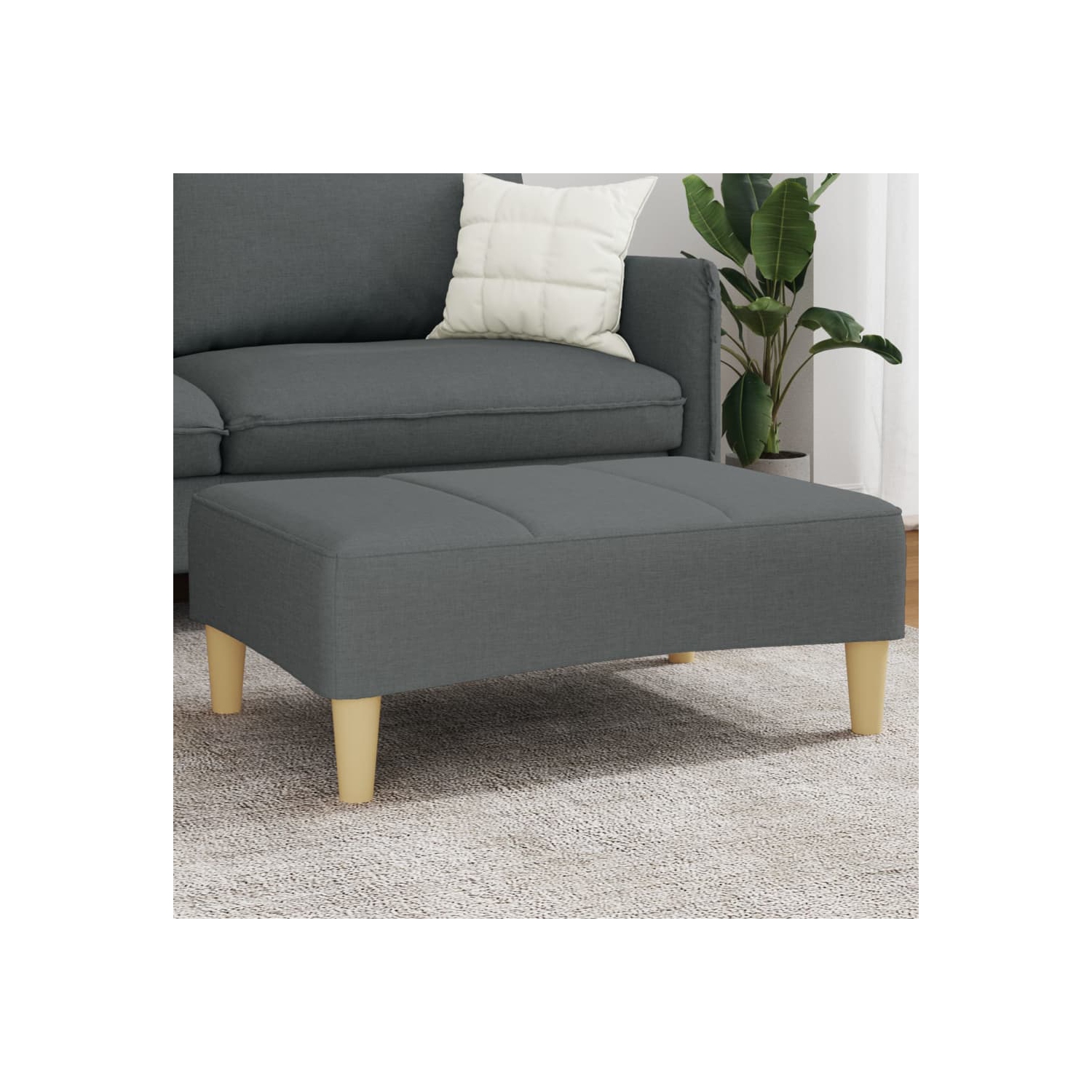 Tabouret pieds vidaXL, tissu 31&nbsp;cm, gris foncé, 77 x 55 po