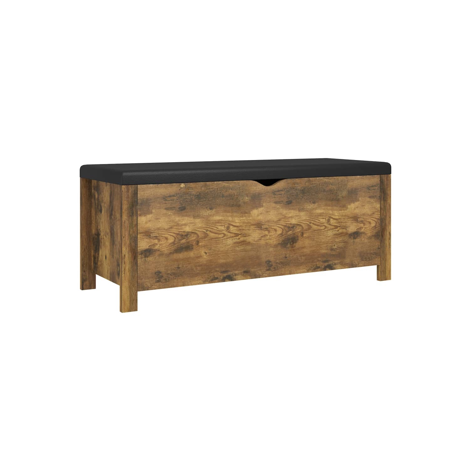 vidaXL Storage Box with Cushion Smoked Oak 105x40x45 cm