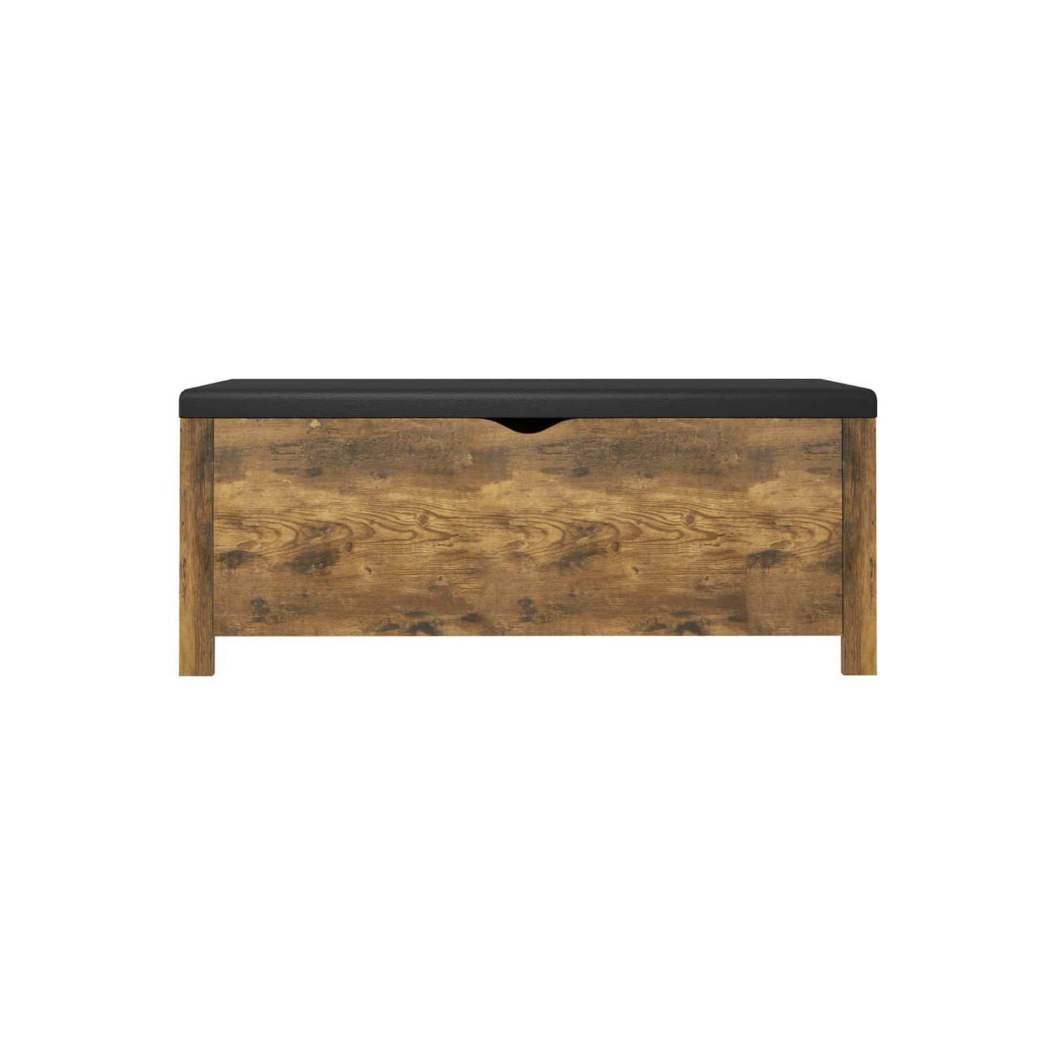 vidaXL Storage Box with Cushion Smoked Oak 105x40x45 cm