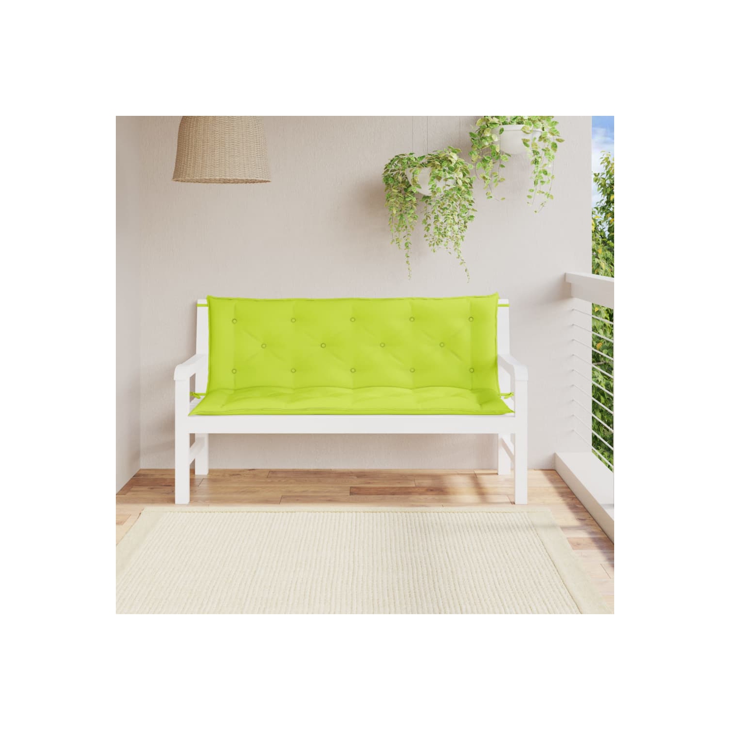 vidaXL Garden Bench Cushions 2pcs Bright Green 150x50x7cm Oxford Fabric
