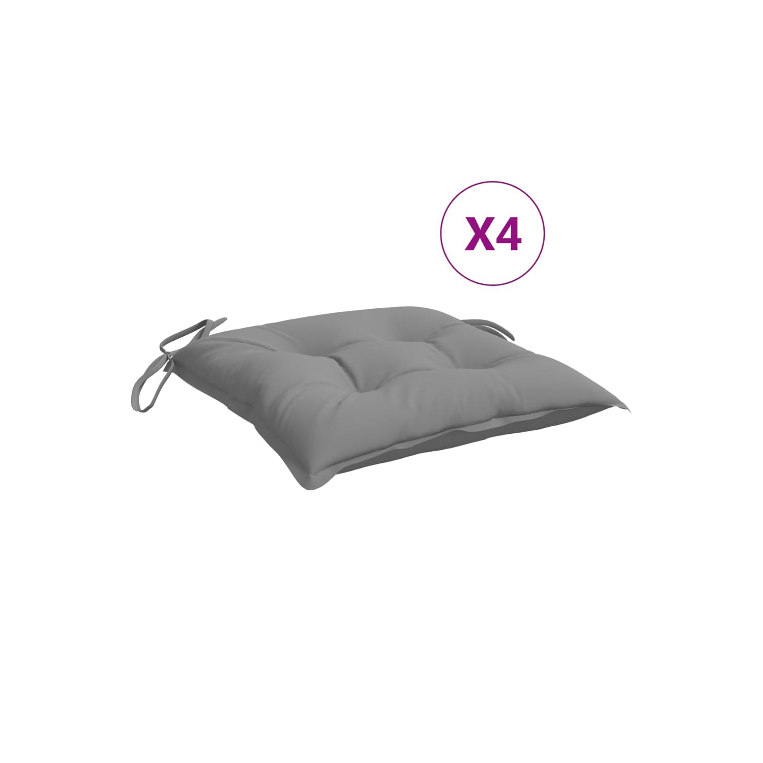 Coussins de chaise vidaXL 4 pièces en tissu Oxford gris 40 x 40 7&nbsp;cm