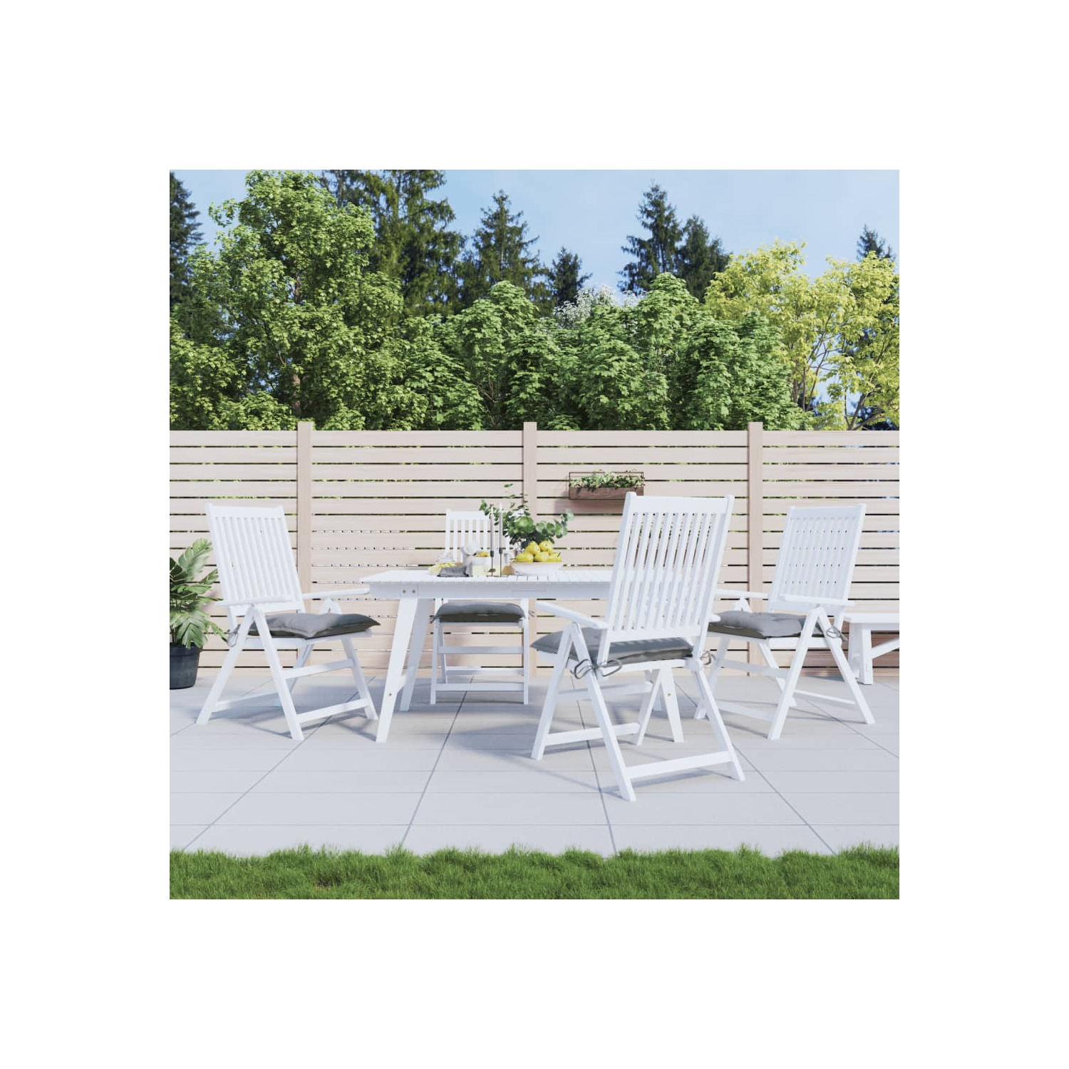 Coussins de chaise vidaXL 4 pièces en tissu Oxford gris 40 x 40 7 cm