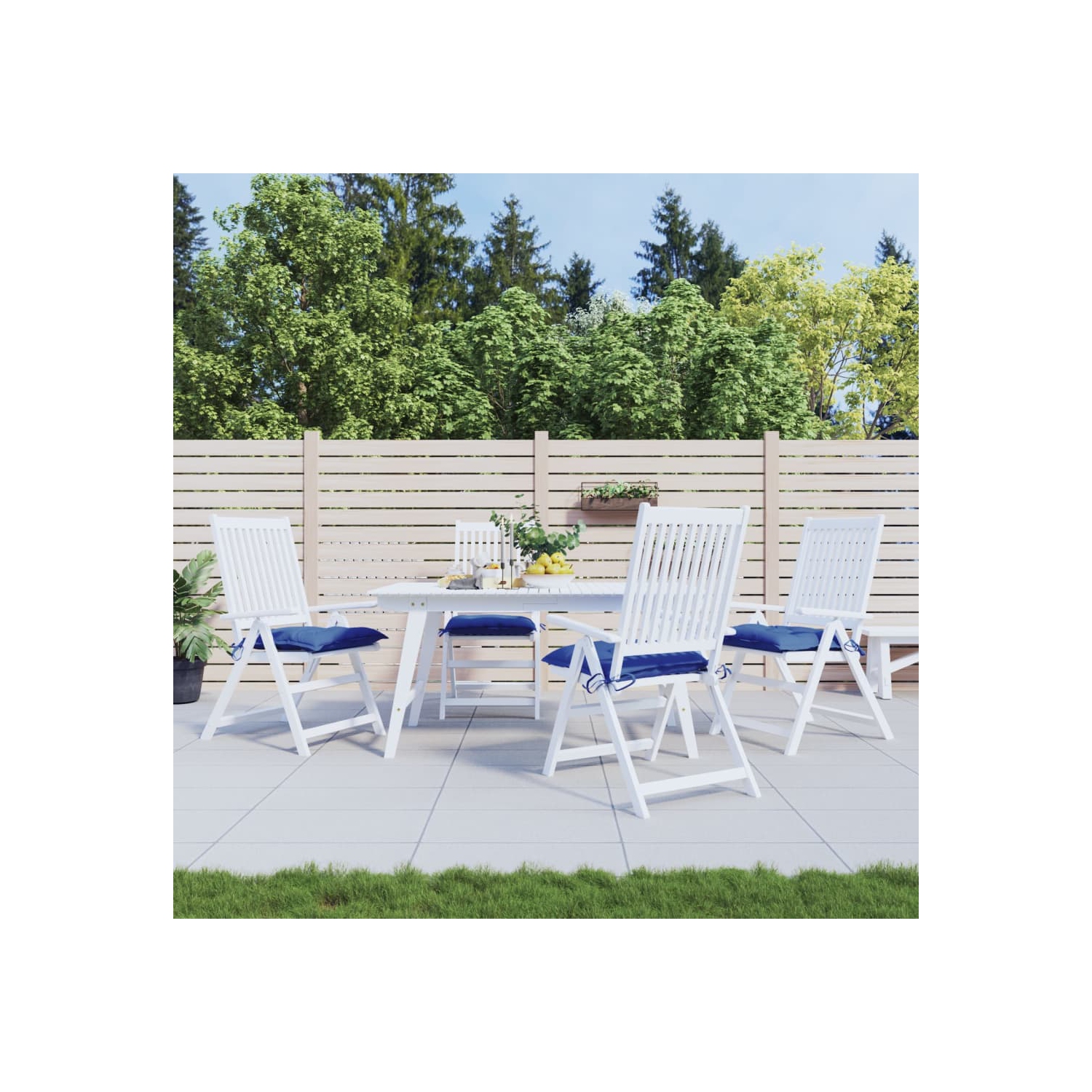 Coussins de chaise vidaXL 4 pièces en tissu Oxford bleu 40 x 40 7 cm