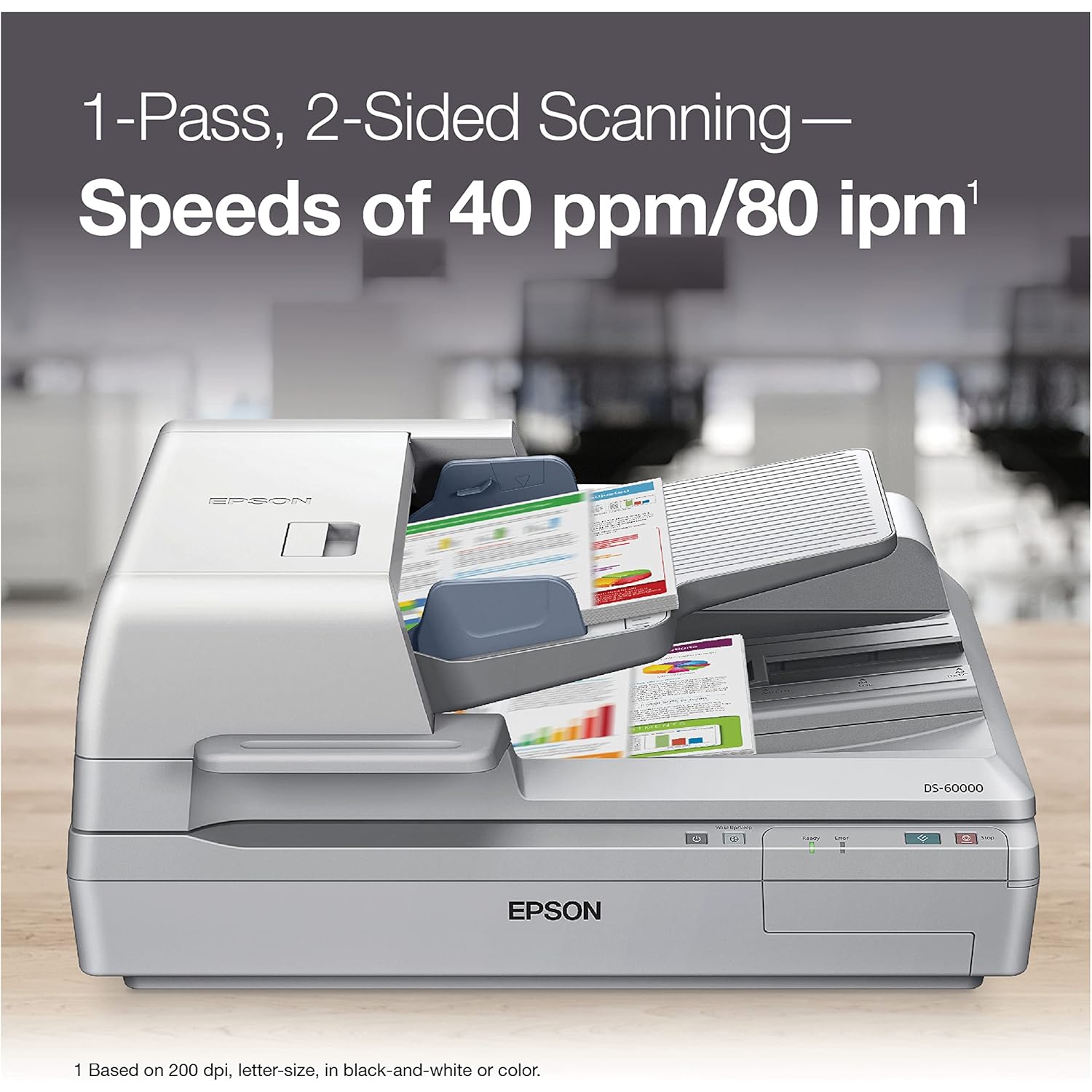 Epson Canada Inc – numériseur couleur à alimentation par feuille Workforce DS-60000, chargeur automatique de documents de 200 pages et recto verso