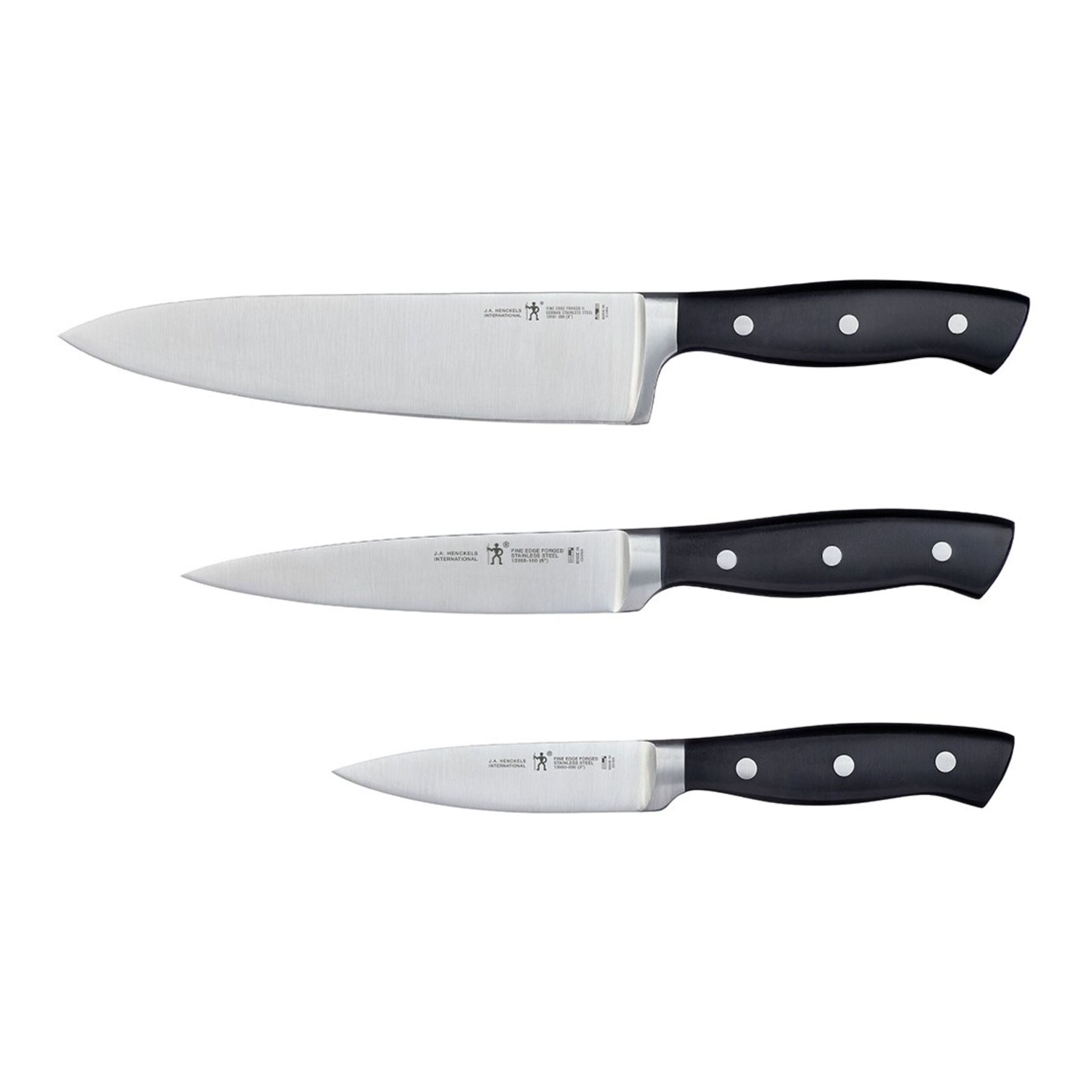 HENCKELS Fine Edge Forged II 3 Piece, Knife Set, Black
