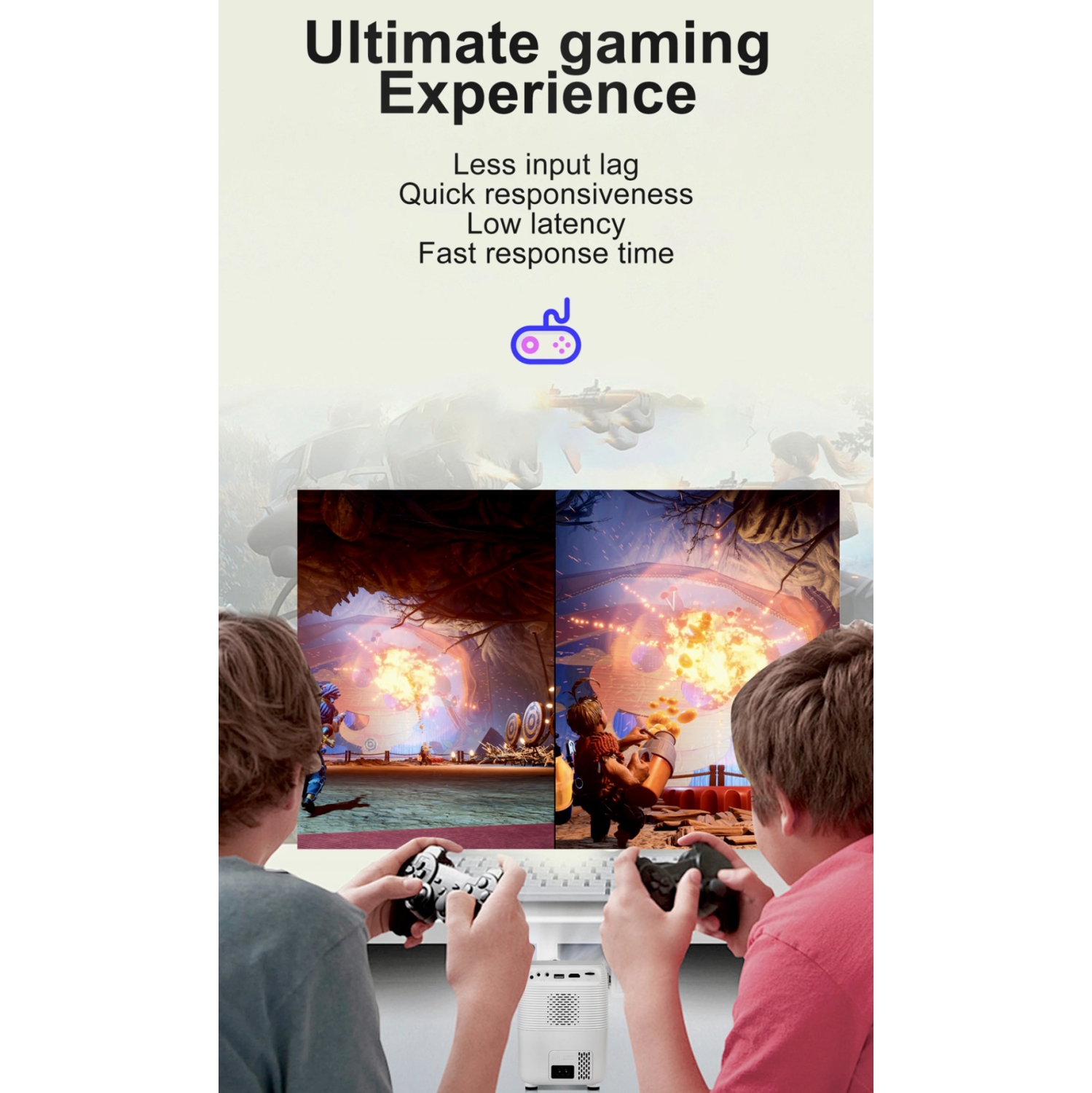 TUTT T12 Pro 4K Gaming Projector Home Theatre Wifi & Bluetooth, 600ANSI Native Auto Focus Home Theater Smart Project Up to 150” Premium Accessories