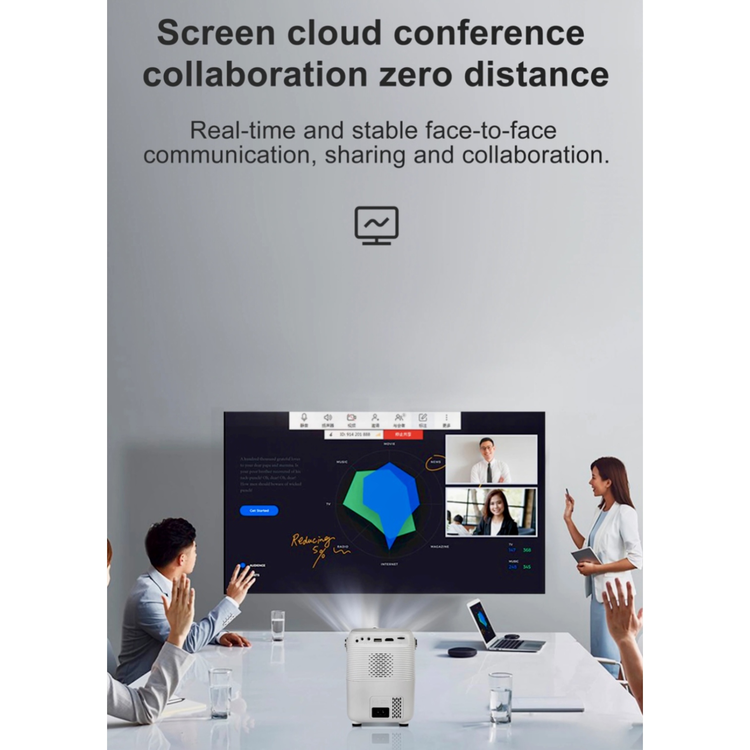 TUTT T12 Pro 4K Gaming Projector Home Theatre Wifi & Bluetooth, 600ANSI Native Auto Focus Home Theater Smart Project Up to 150” Premium Accessories