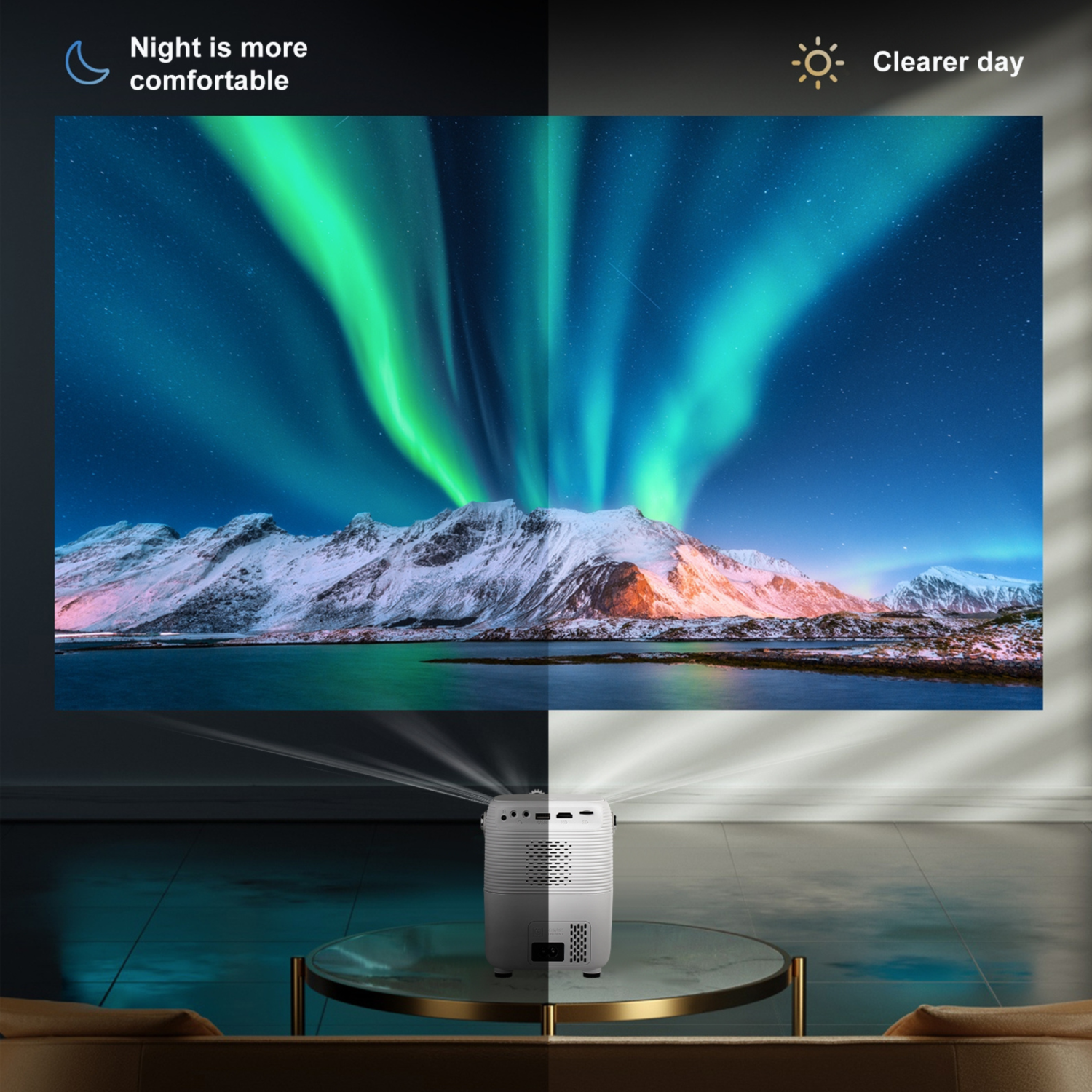 TUTT T12 Pro 4K Gaming Projector Home Theatre Wifi & Bluetooth, 600ANSI Native Auto Focus Home Theater Smart Project Up to 150” Premium Accessories