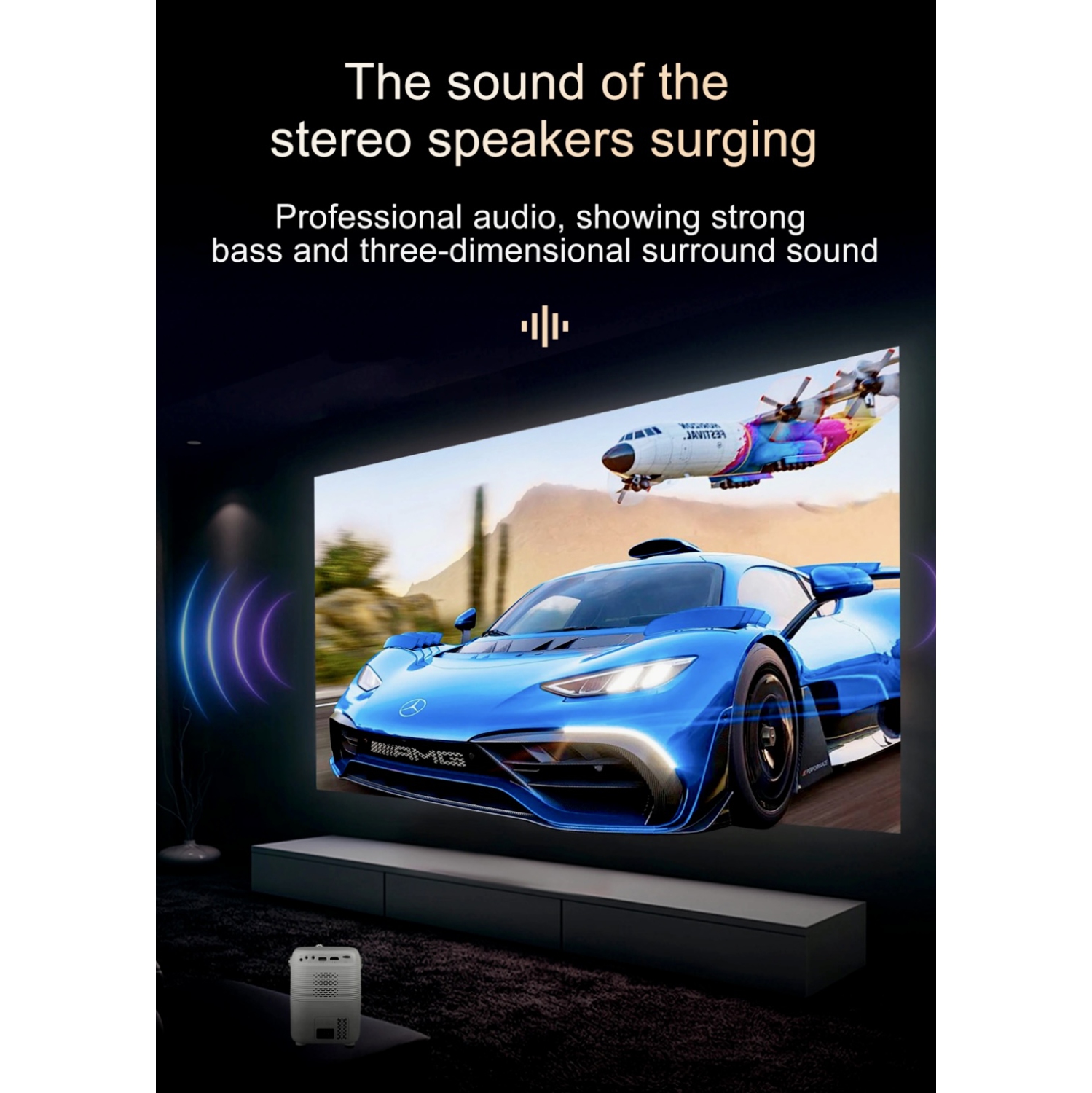 TUTT T12 Pro 4K Gaming Projector Home Theatre Wifi & Bluetooth, 600ANSI Native Auto Focus Home Theater Smart Project Up to 150” Premium Accessories