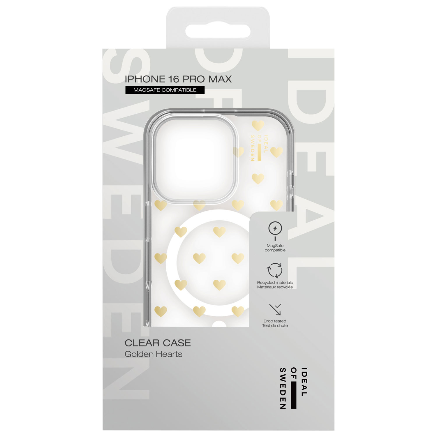 Ideal Of Sweden Fitted Hard Shell Case with MagSafe for iPhone 16 Pro Max - Golden Hearts