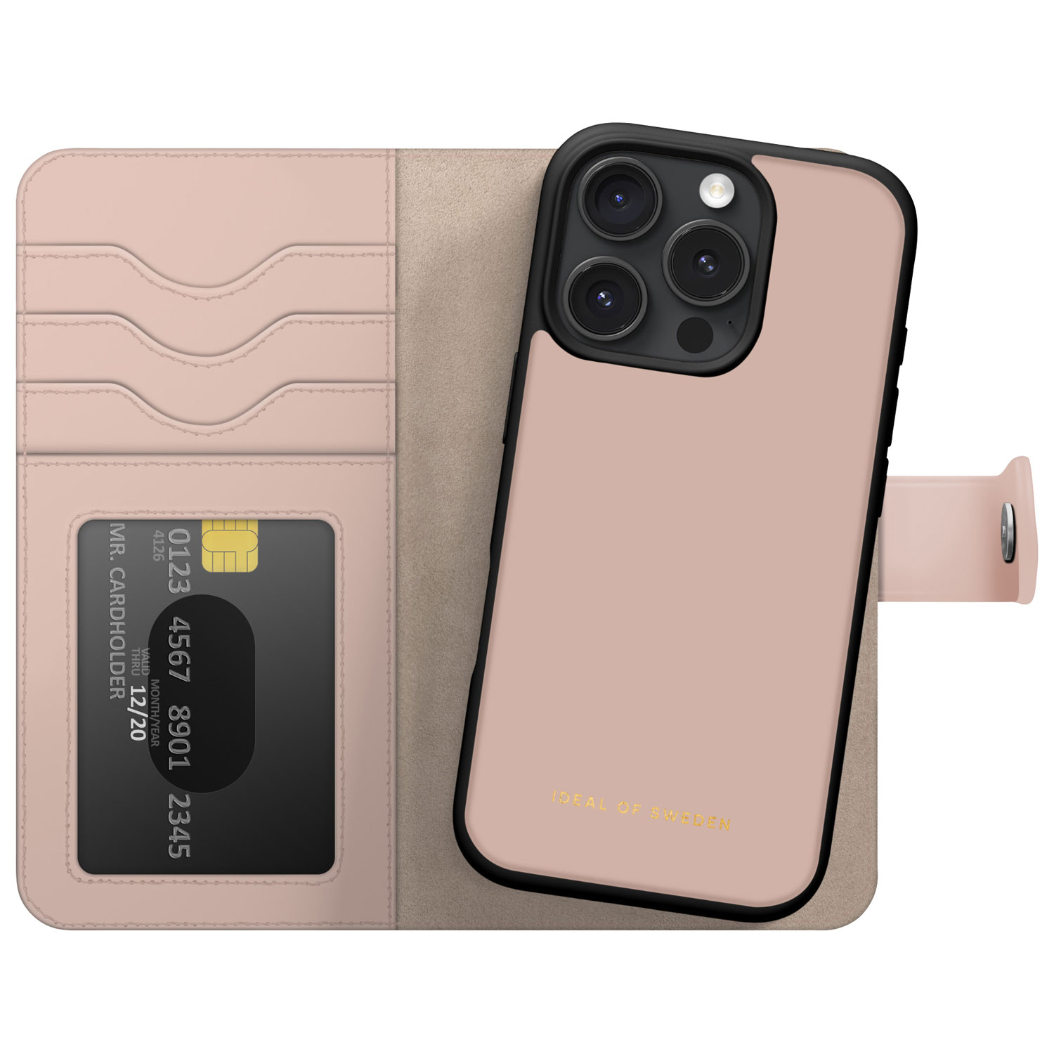 Étui-portefeuille folio avec MagSafe d'Ideal of Sweden pour iPhone 16 Pro Max - Rose