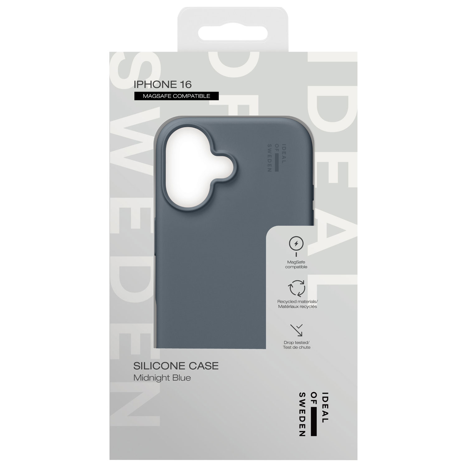 Ideal Of Sweden Silicone Fitted Soft Shell Case with MagSafe for iPhone 16 - Midnight Blue