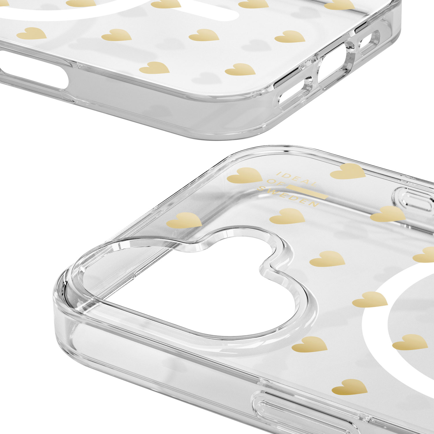 Ideal Of Sweden Fitted Hard Shell Case with MagSafe for iPhone 16 - Golden Hearts