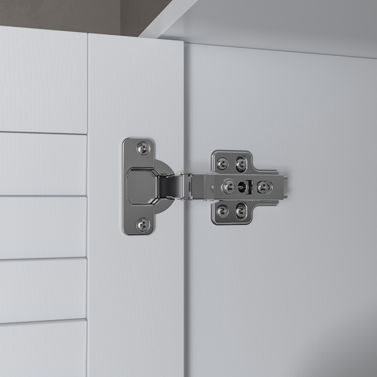 Famapy Modern 4-Door Wardrobe with Adjustable Shelves and Multiple Drawers White