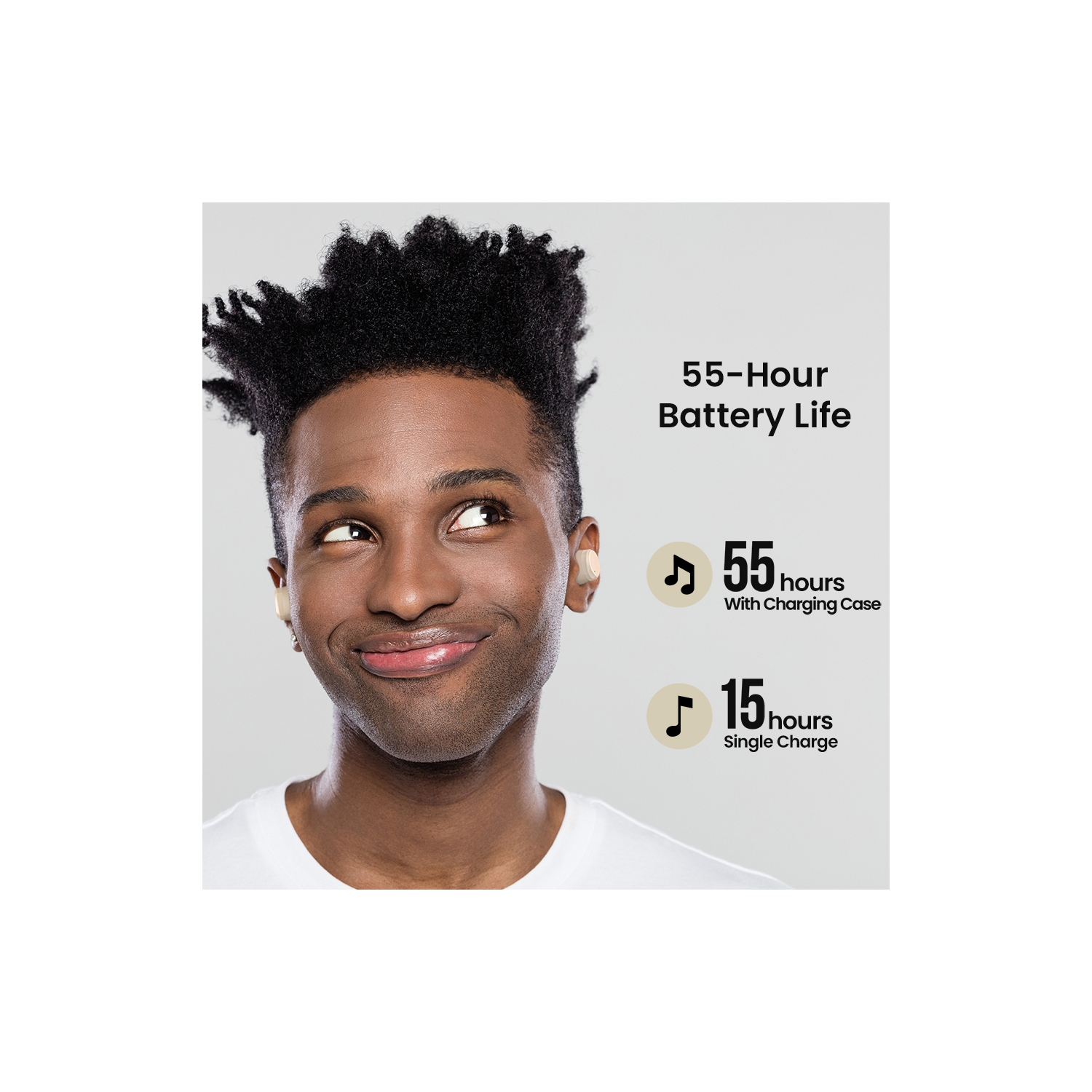 TOZO T12 Tonal Dots Wireless Earbuds In-Ear Noise Cancelling-Khaki