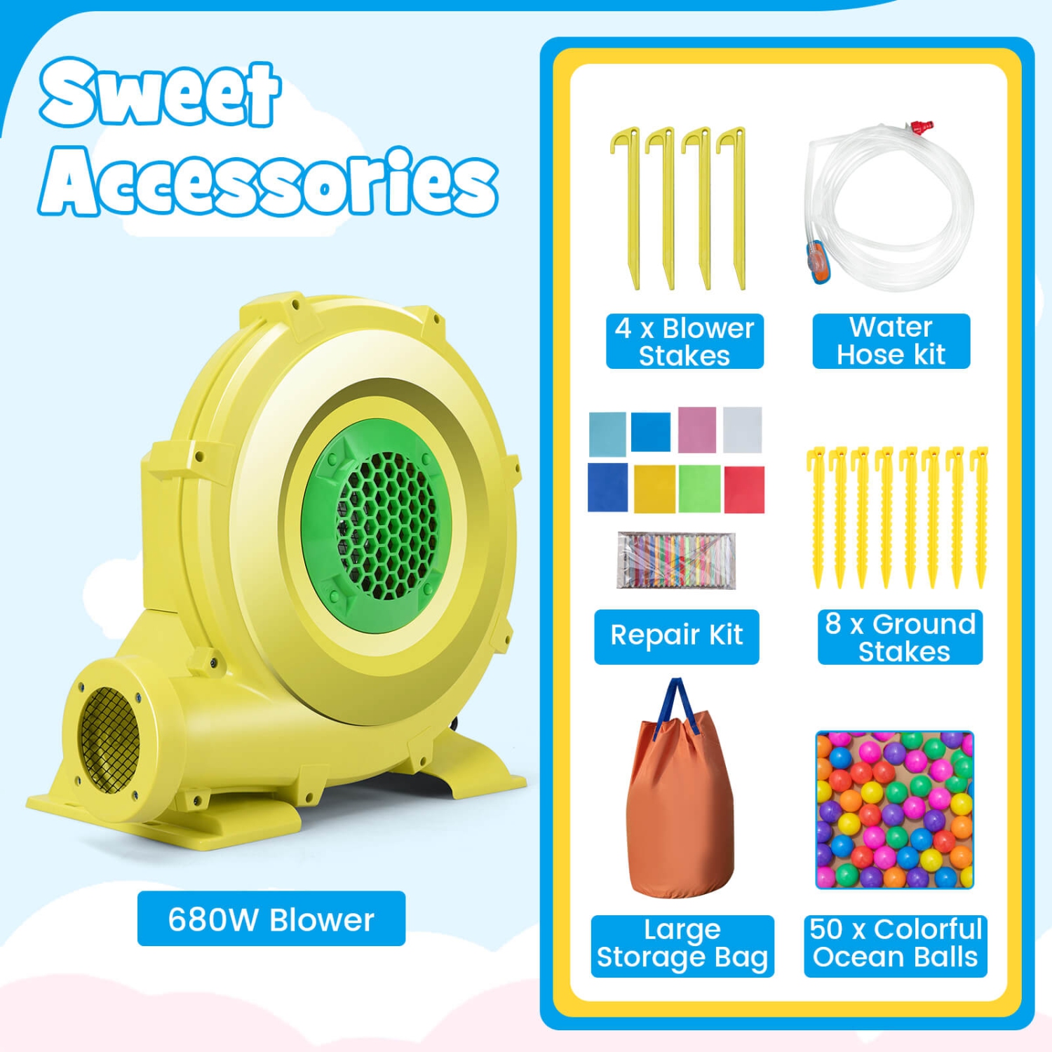 Maison gonflable rebondissante 5-en-1 avec piscine à balles glissante et panier de Costway