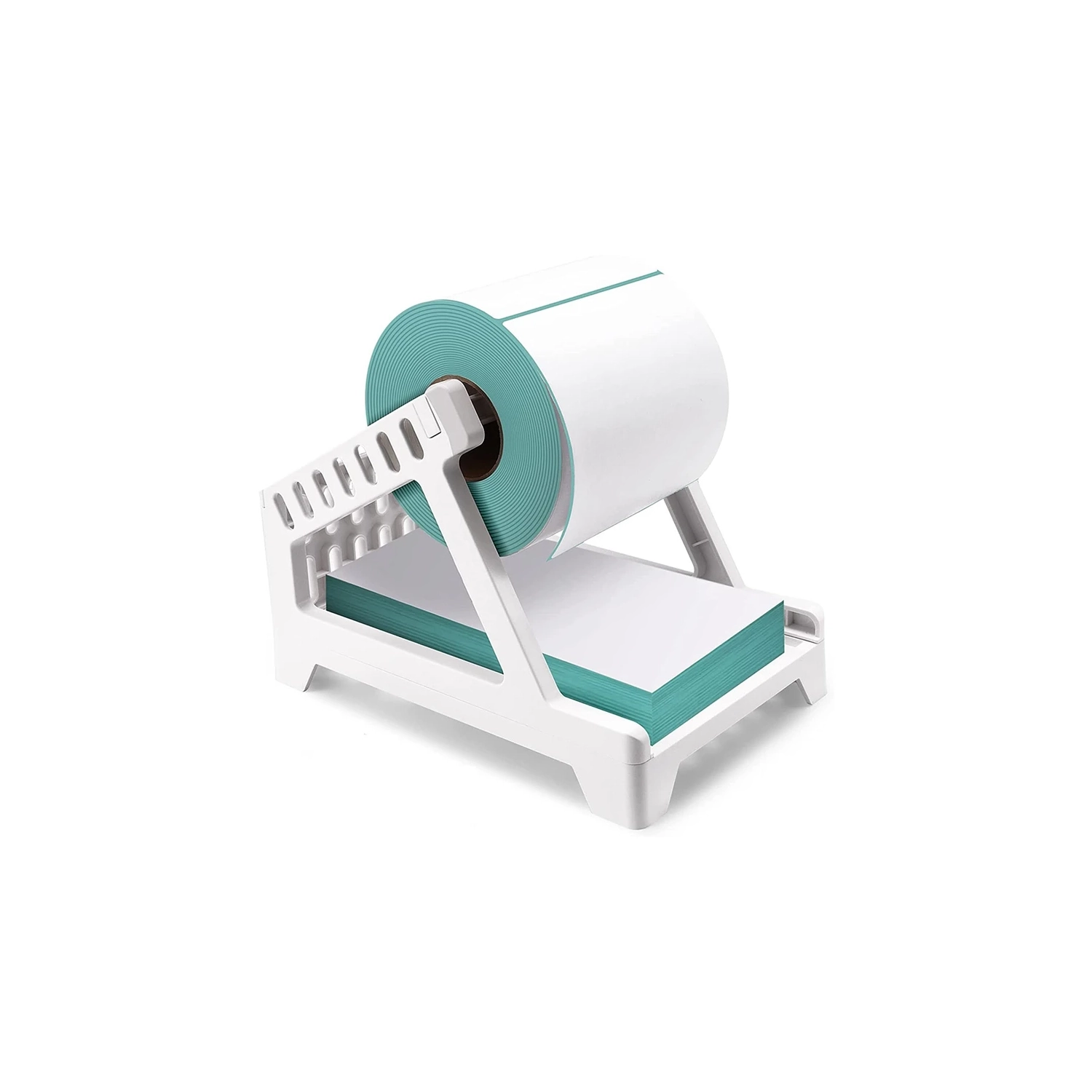 Label Holder Thermal Label Holder For Rolls And Fanfold Labels Direct Label Stand Desktop Printer Accessory, Label Printer for Home, Office, White