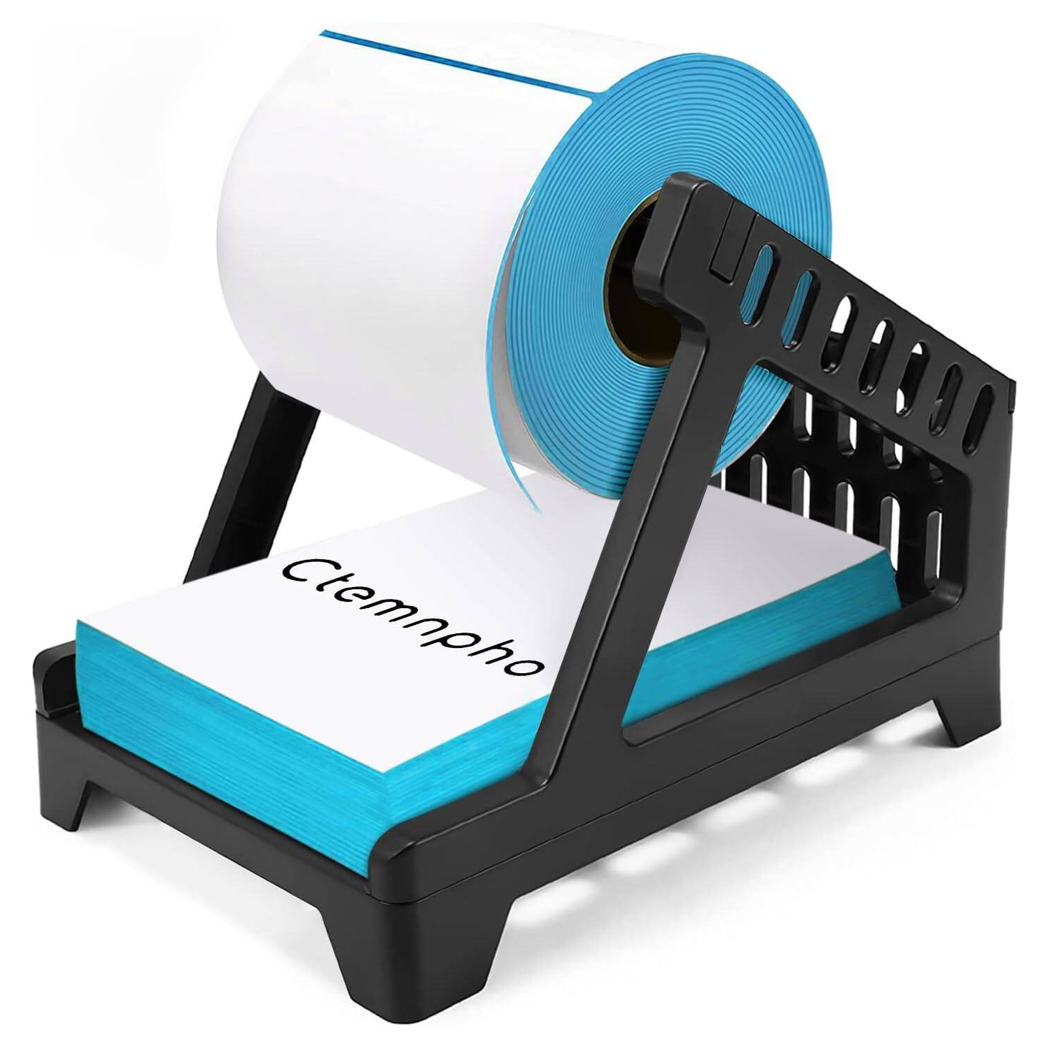 Label Holder Thermal Label Holder For Rolls And Fanfold Labels Direct Label Stand Desktop Printer Accessory, Label Printer for Home, Office, Black