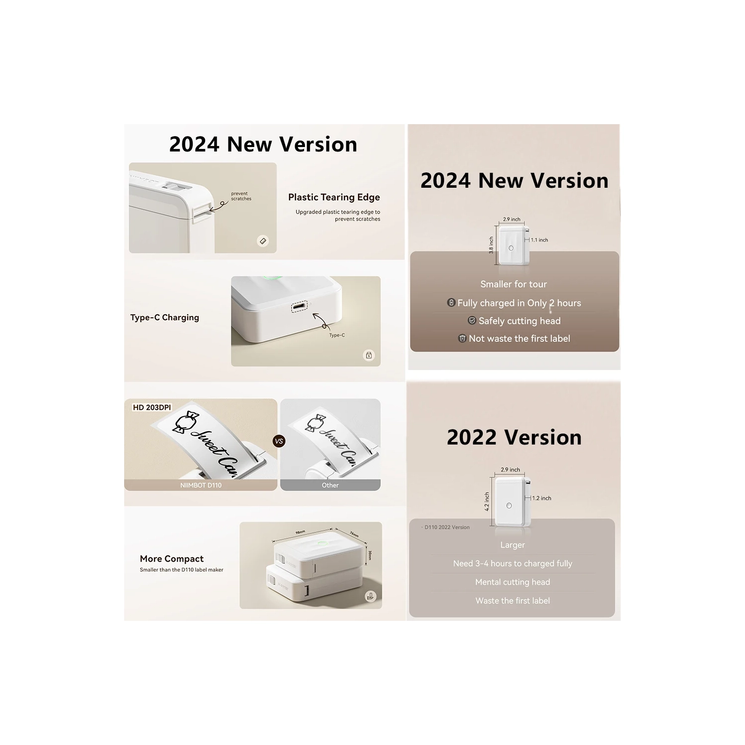 New Color D110 Portable Bluetooth Label Printer Thermal Mini Label Maker Machine With Label Tape Sticker Self-Adhesive Printer,Green