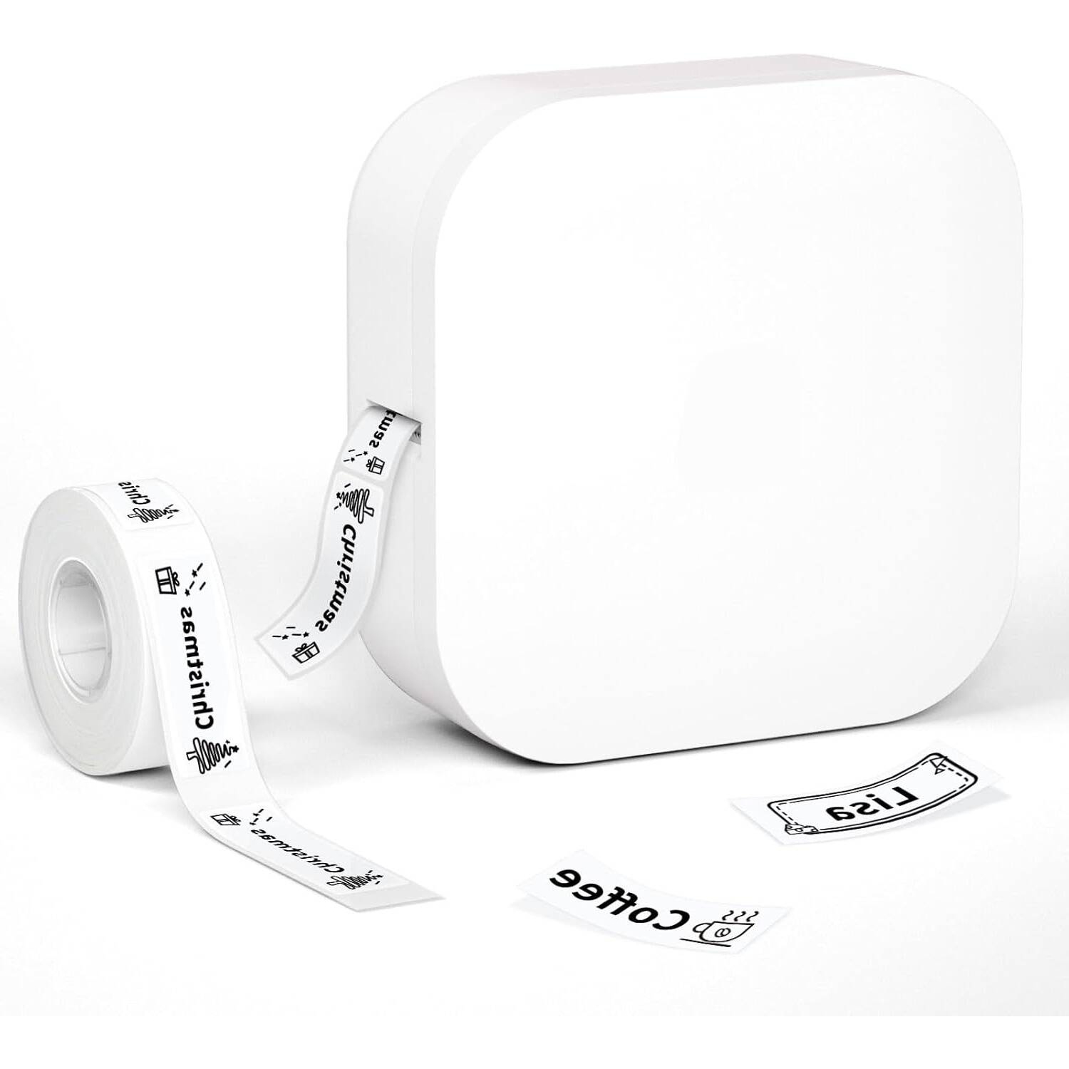 Mini Portable Label Label Maker - Q30 Bluetooth Label Maker Machine, Label Maker, Labeler Ideal for Name Stickers, Home Storage, Office White