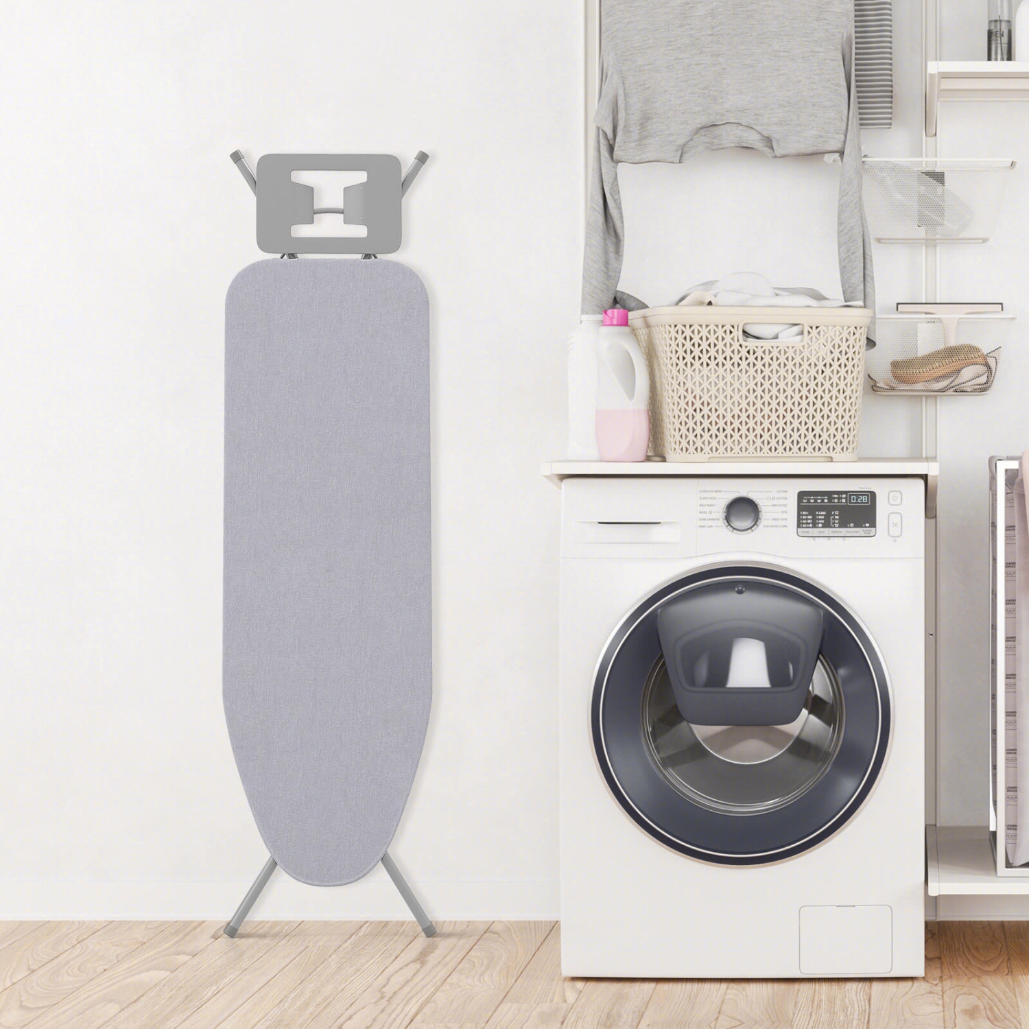 Planche à repasser compacte et portative avec support pour fer à repasser; housse amovible; cadre en métal robuste de Costway