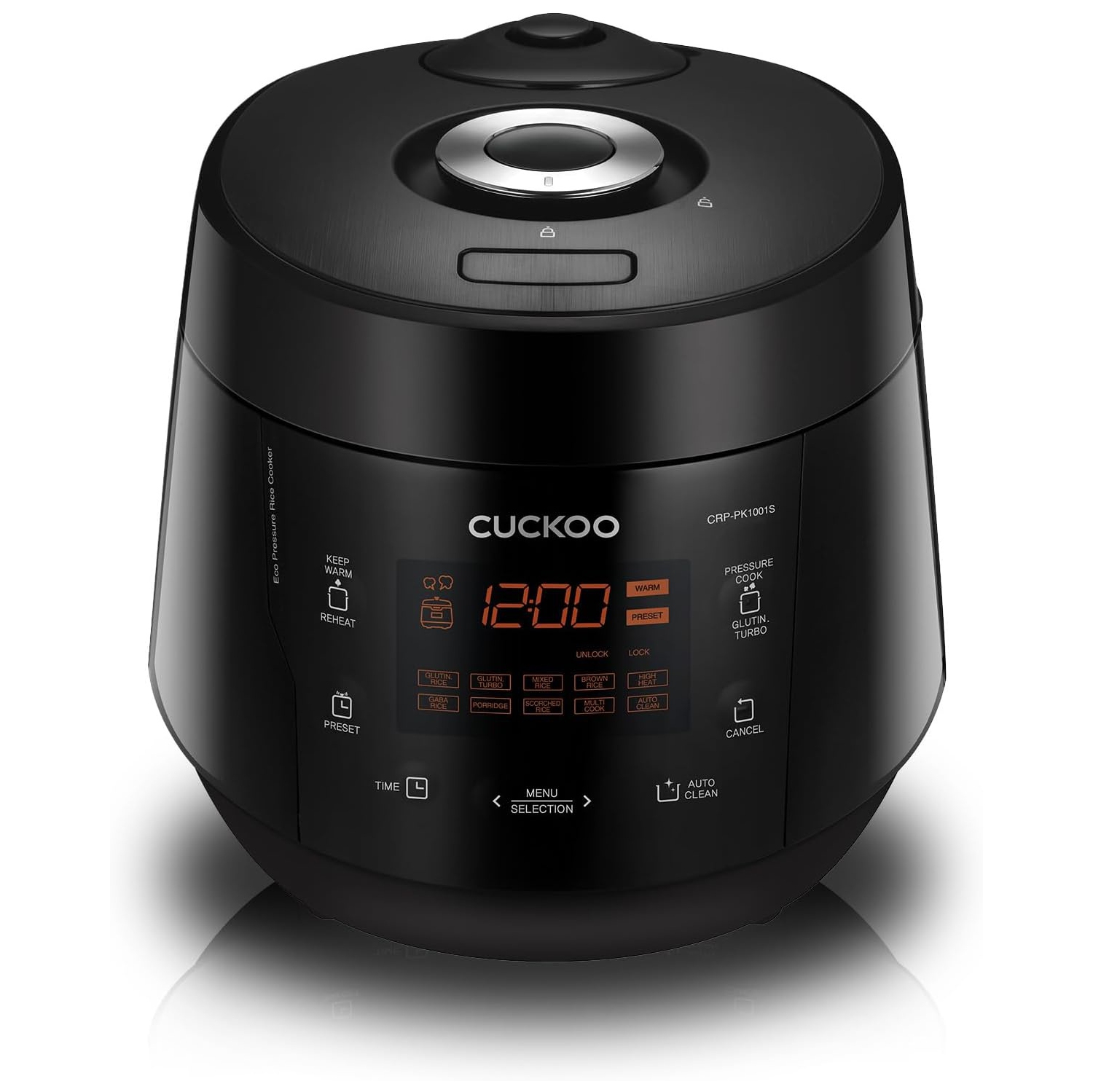 CUCKOO CRP-PK1001S 10-Cup Heating Pressure Rice Cooker & Warmer with Nonstick Inner Pot, 13 Menu Options, Fuzzy Logic Tech, Auto Clean