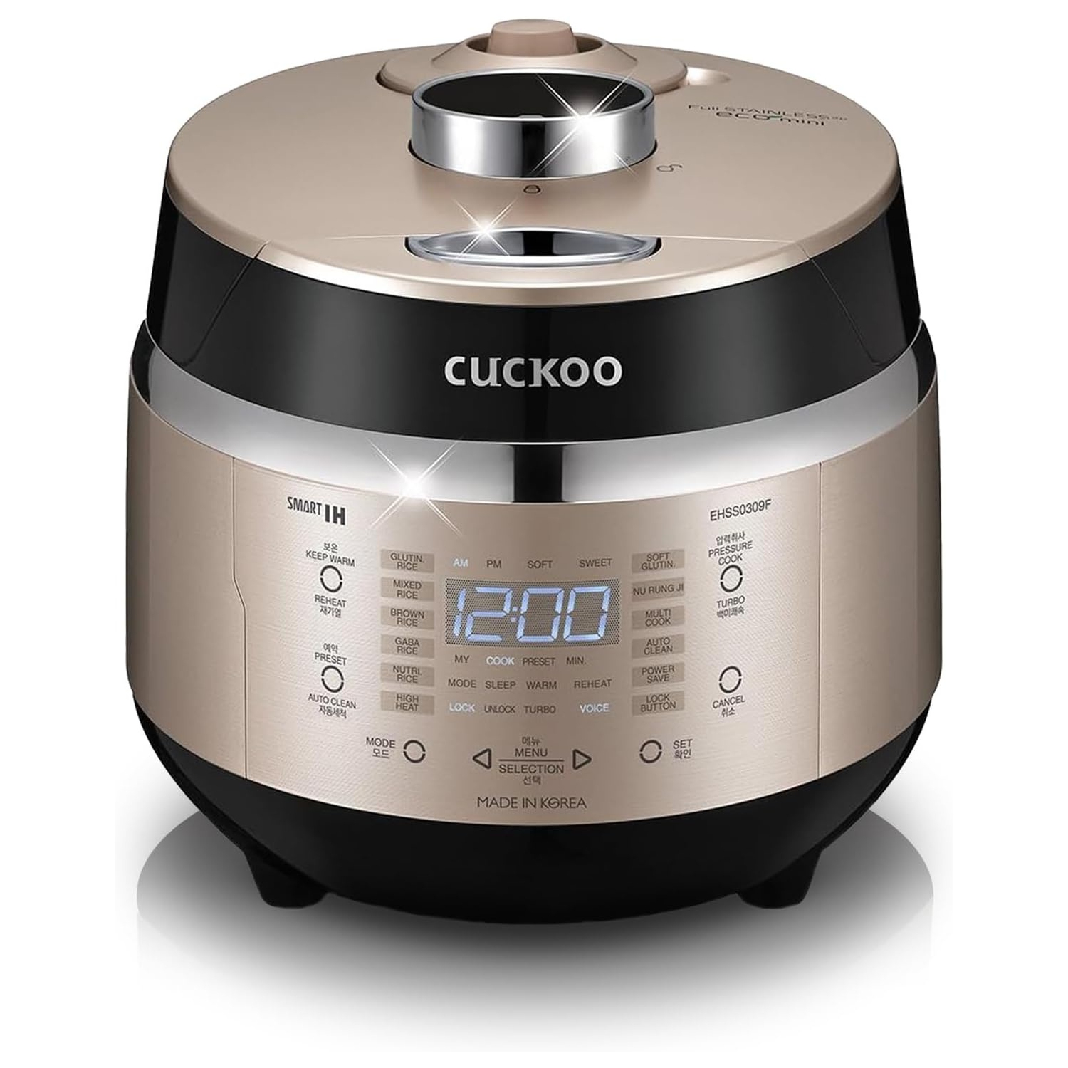 CUCKOO – CUCKOO CRP-EHSS0309FG 3-Cup, cuisson à induction, pression de riz avec récipient interne antiadhésif, 16 modes de menu, technologie Fuzzy